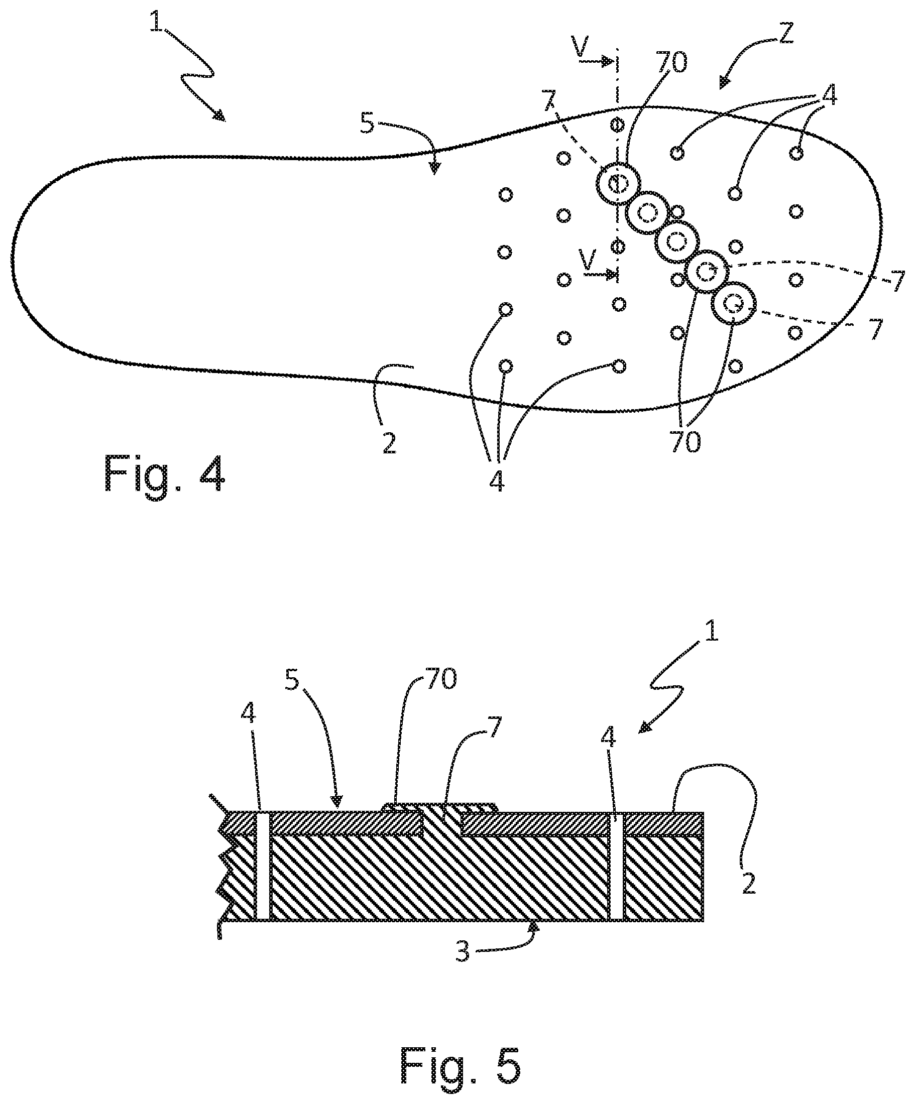 Patent US12342907 Figure 2 – Electrically dissipative removable insole, particularly for professional work shoes