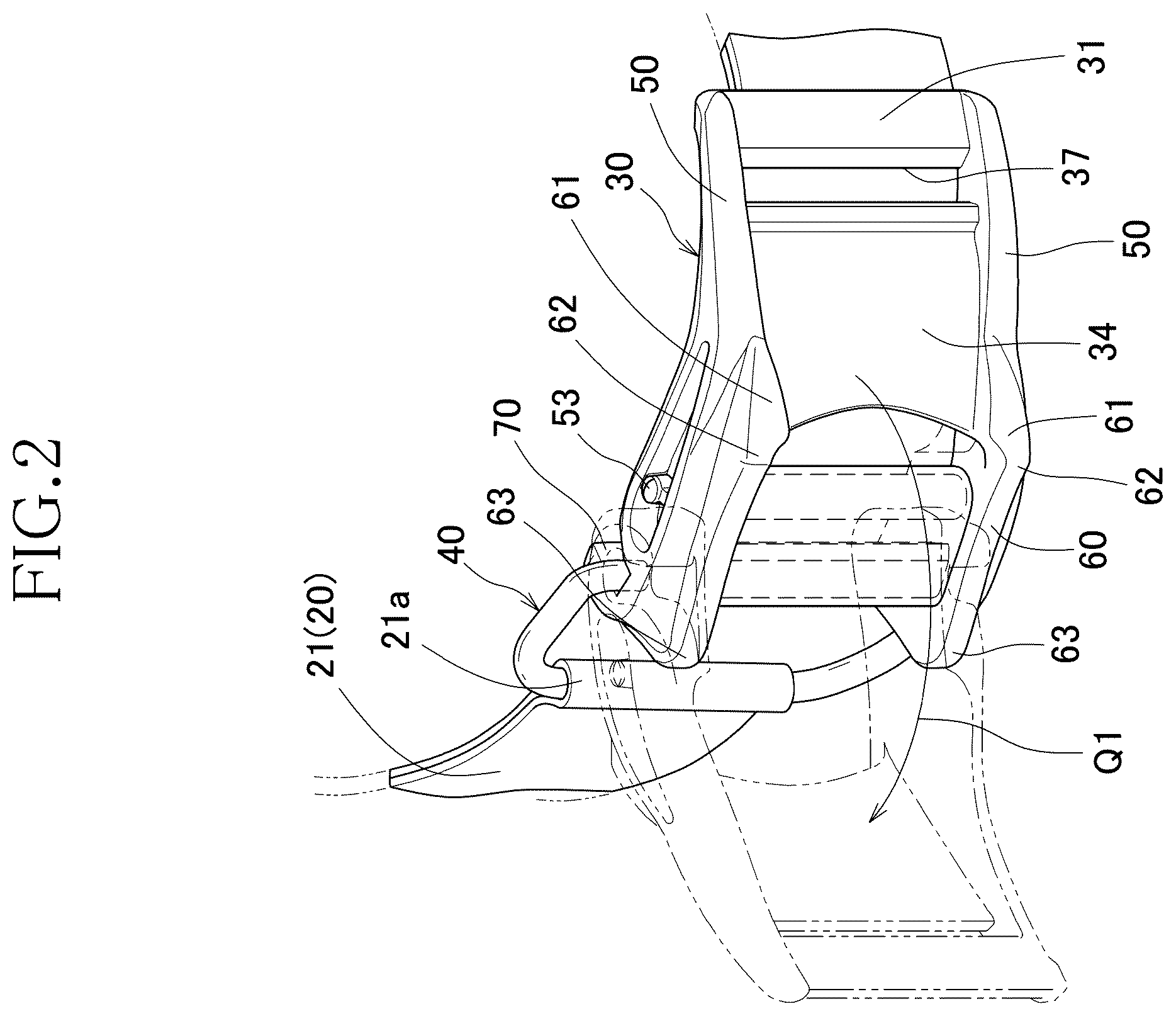Patent US12342908 Figure 2 – Fastening device for air cylinder