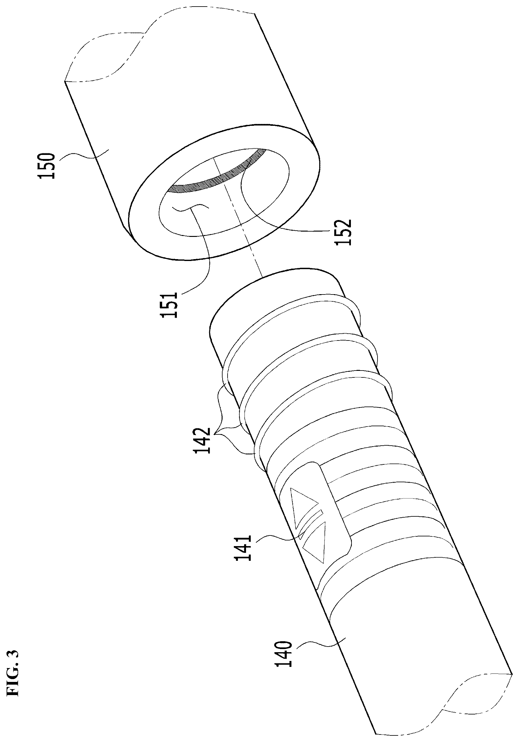 Patent US12342912 Figure 3 – Umbrella handle including portability-improving structure