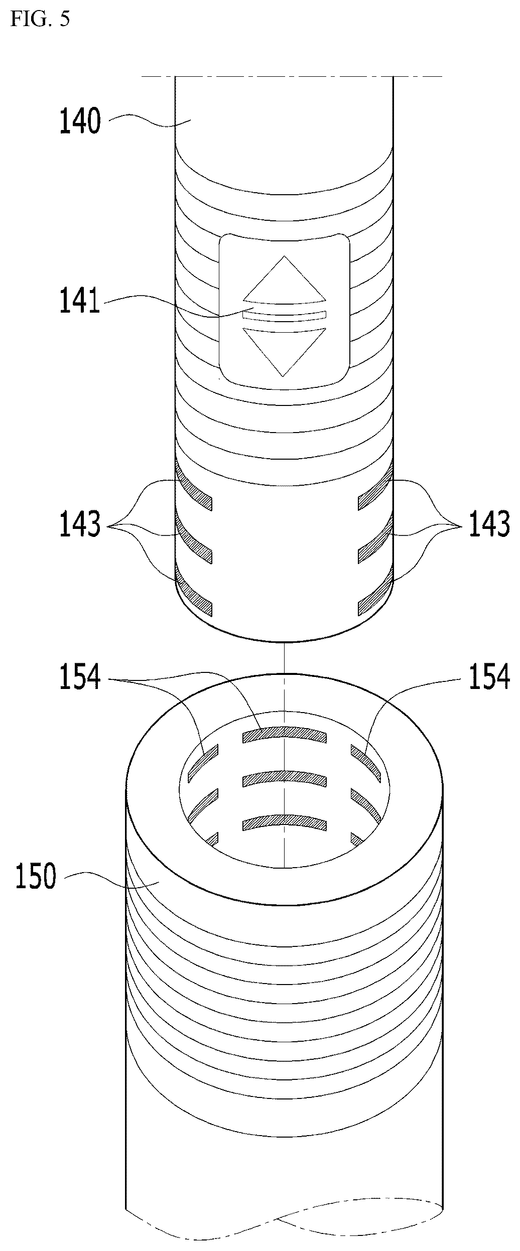 Patent US12342912 Figure 5 – Umbrella handle including portability-improving structure