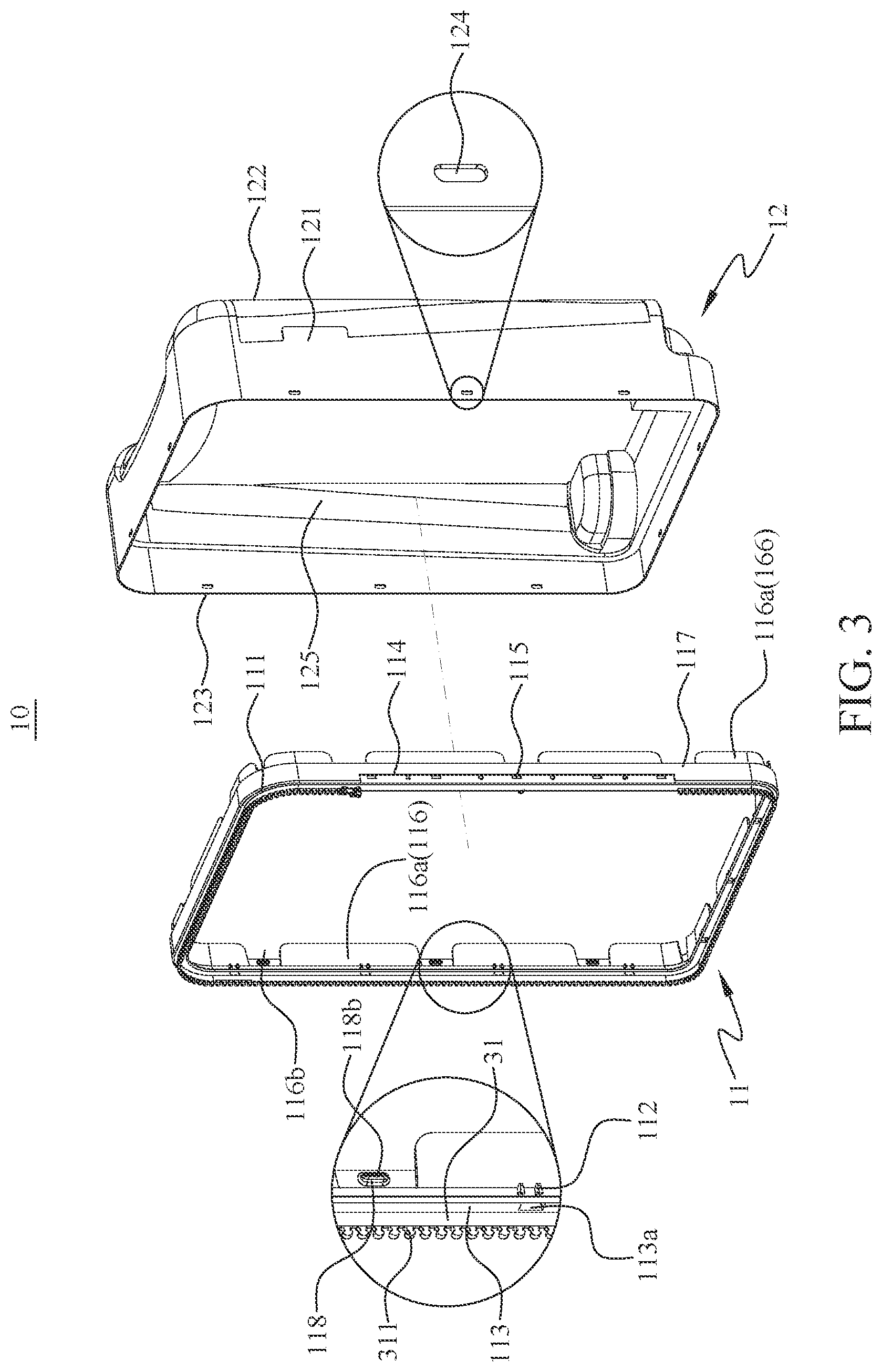 Patent US12342915 Figure 3 – Snap-fit suitcase