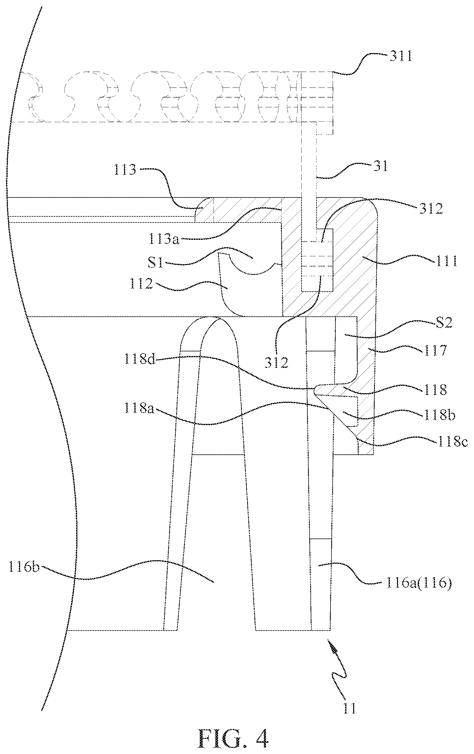 Patent US12342915 Figure 4 – Snap-fit suitcase