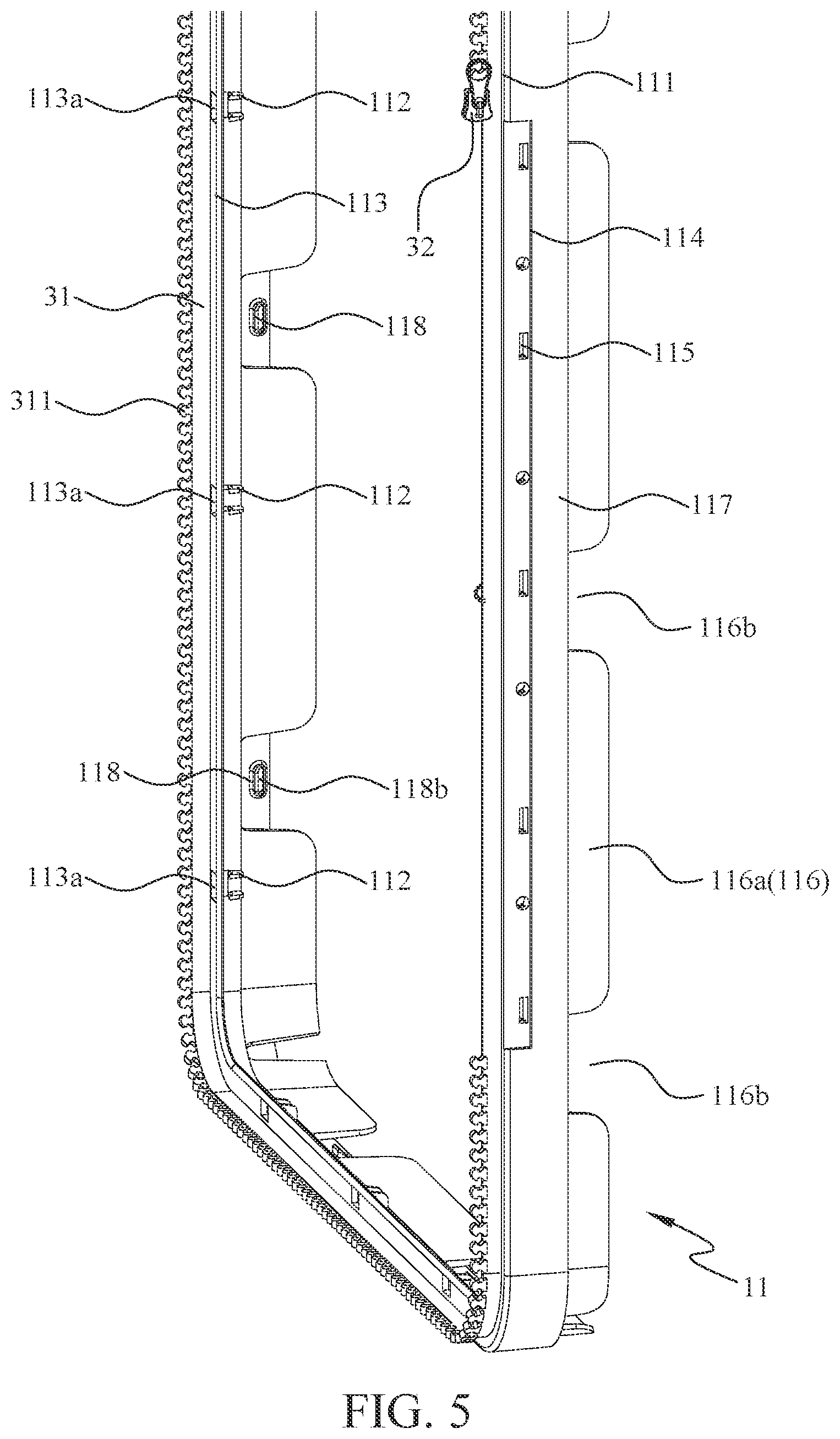Patent US12342915 Figure 5 – Snap-fit suitcase