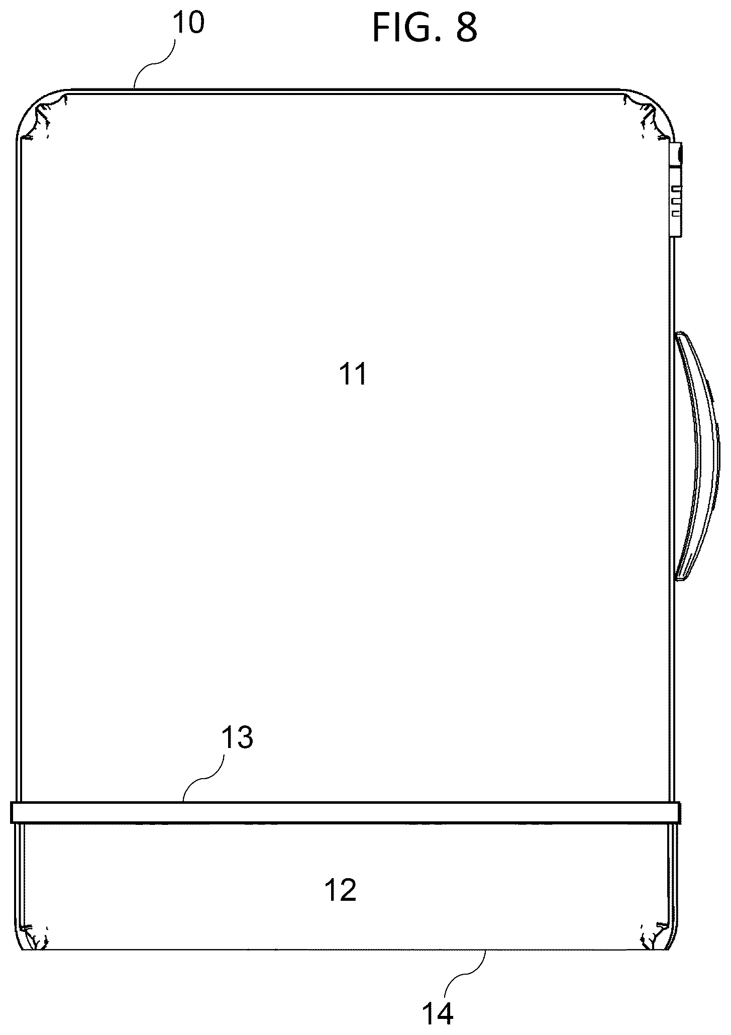 Patent US12342916 Figure 5 – Mechanical system for folding and unfolding suitcase wheels