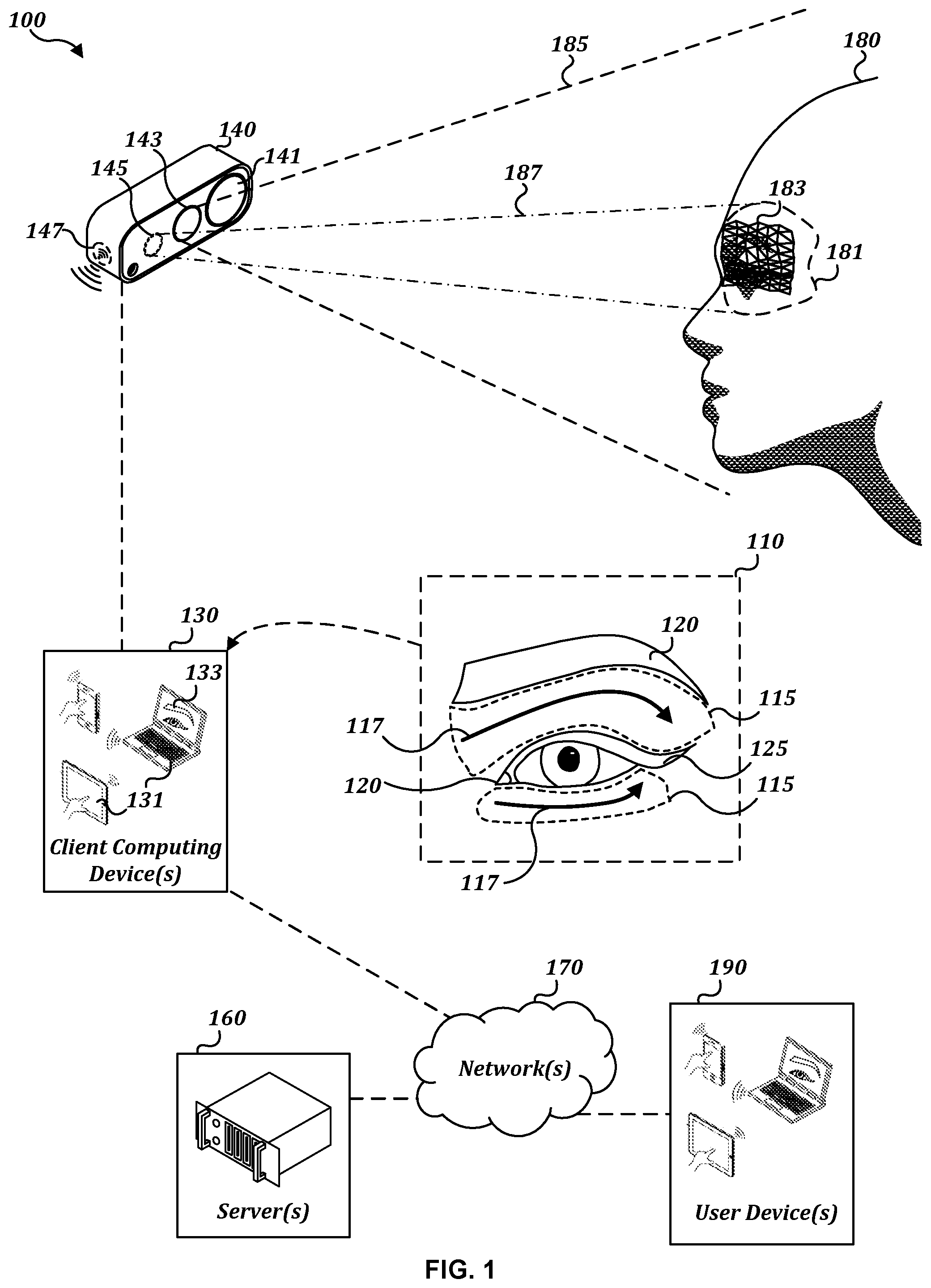 Patent US12342923 Figure 1 – Augmented reality cosmetic design filters