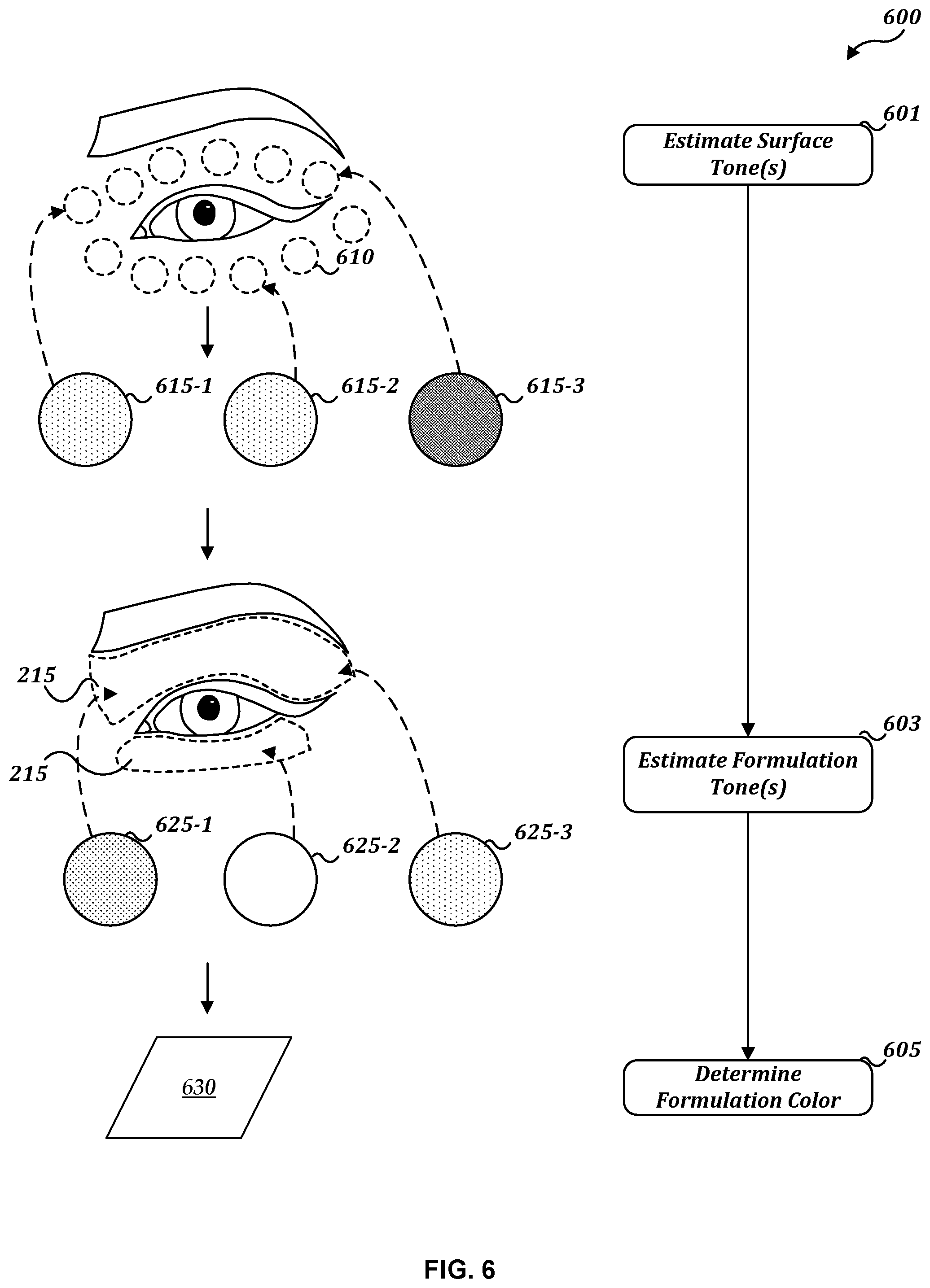 Patent US12342923 Figure 6 – Augmented reality cosmetic design filters