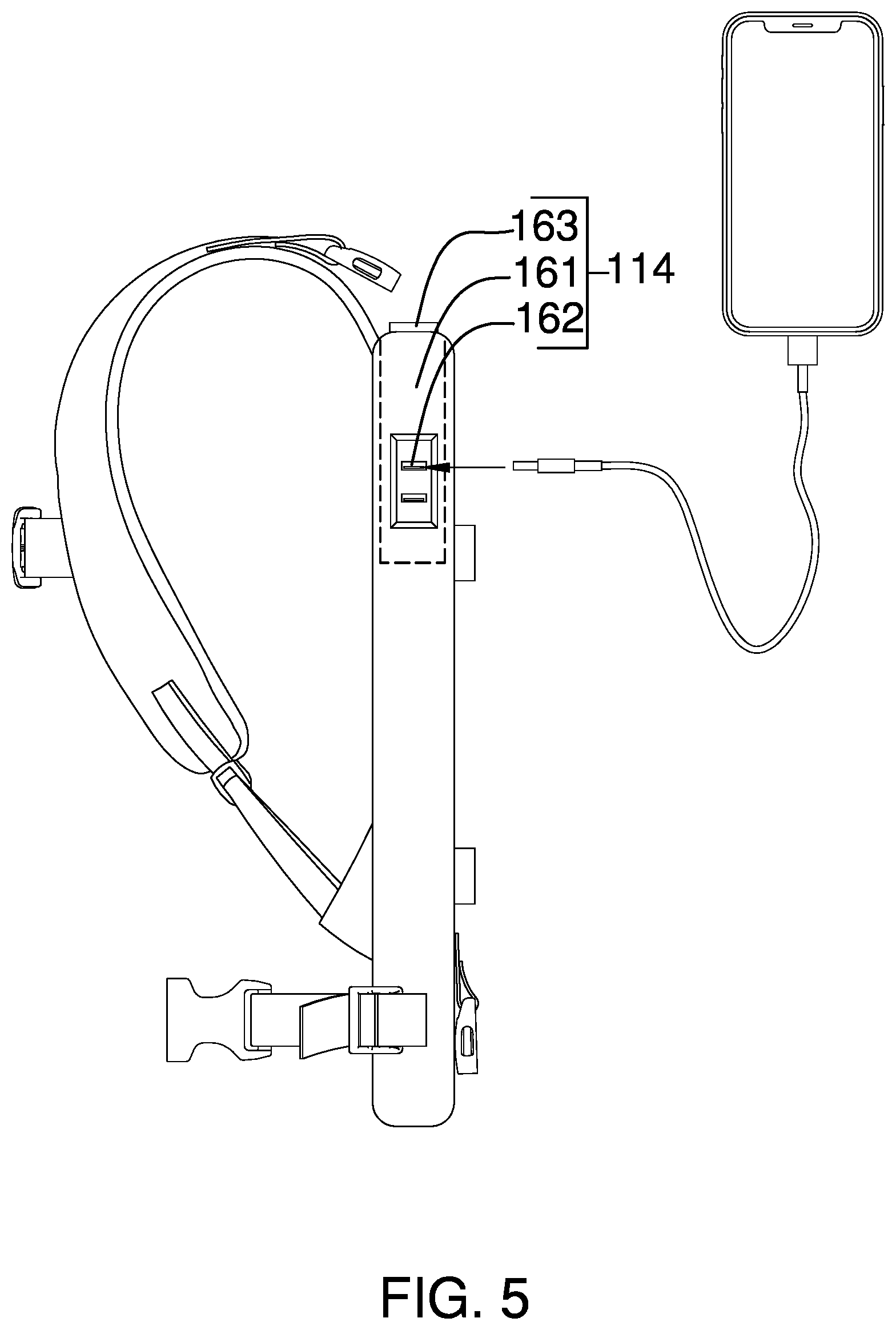 Patent US12342926 Figure 5 – Modular backpack and harness system