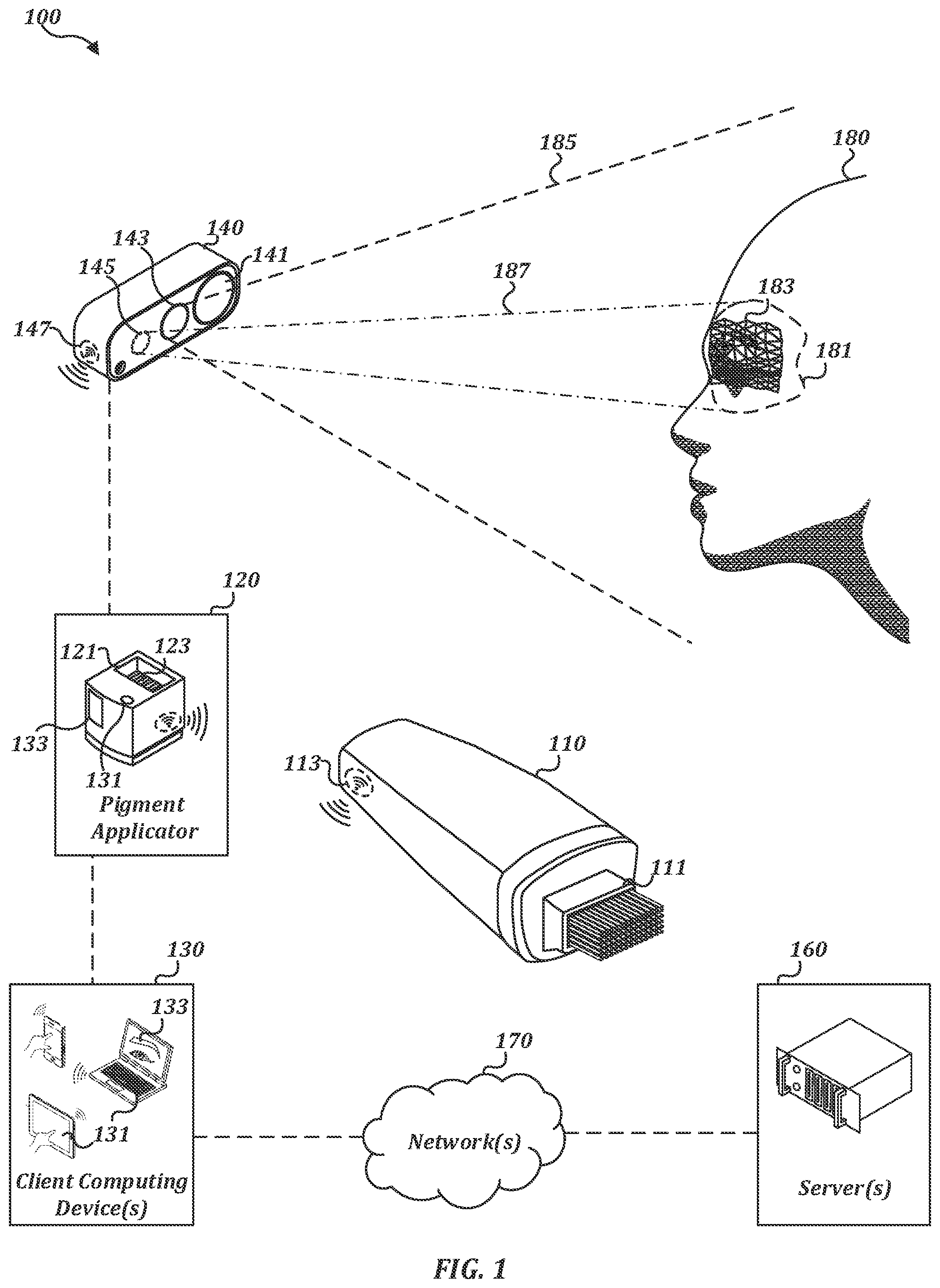 Patent US12342927 Figure 1 – Conformable point array for discretized cosmetic design application