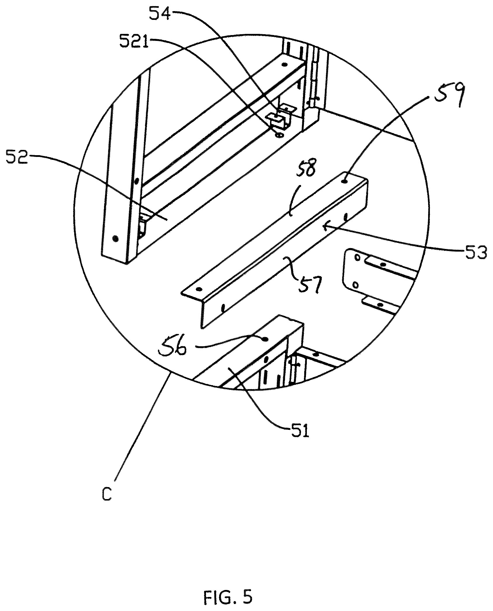 Patent US12342931 Figure 5 – Modular cabinet assembly