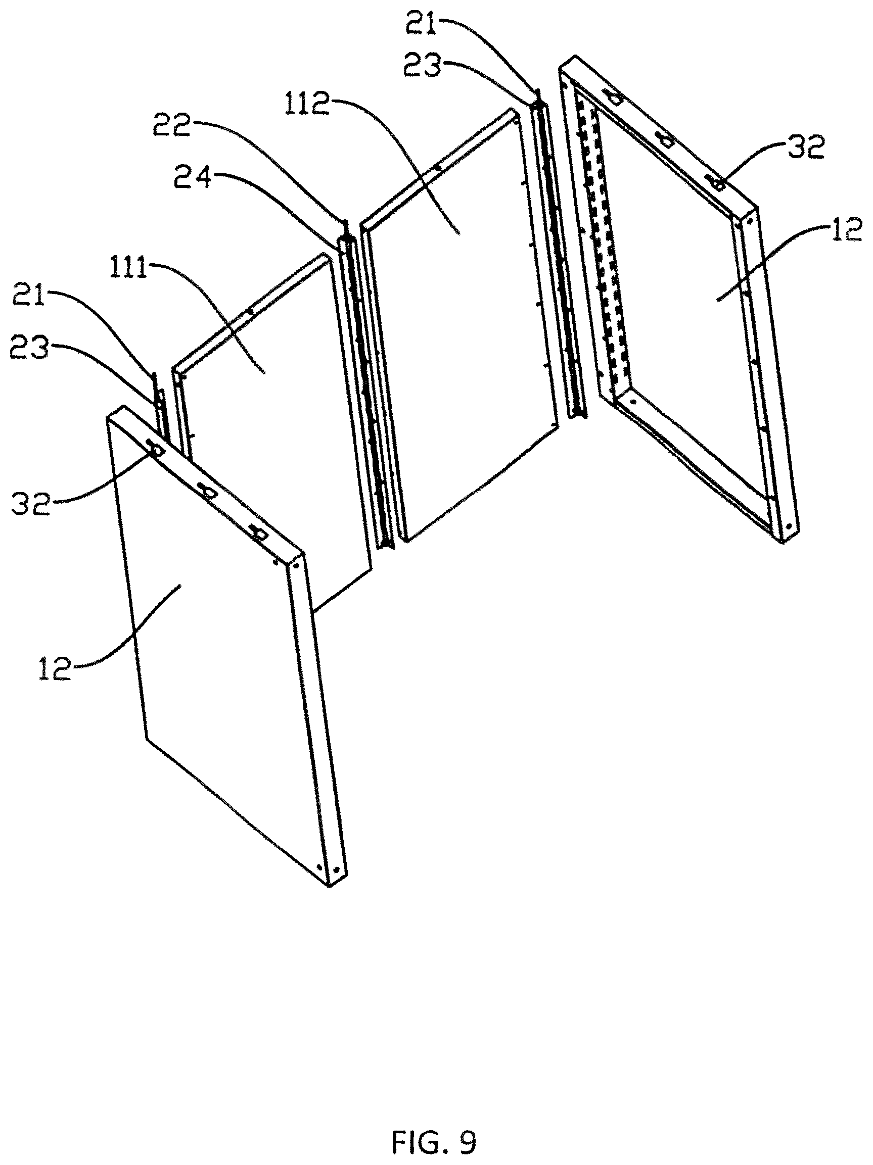 Patent US12342931 Figure 9 – Modular cabinet assembly