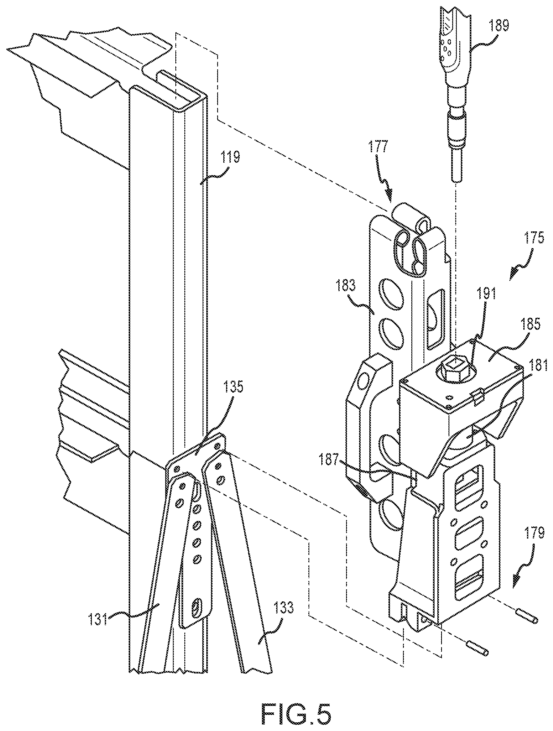 Patent US12342932 Figure 5 – Adjustable tensioning mechanism for storage rack