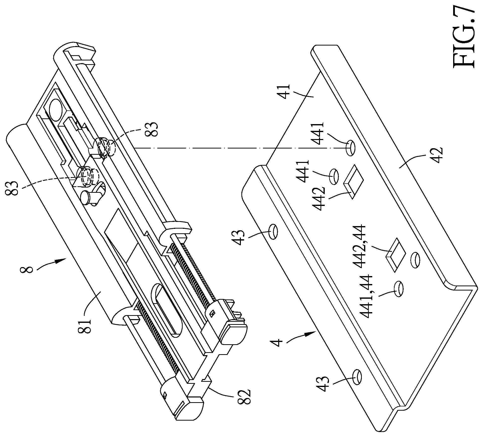 Patent US12342934 Figure 7 – Slide rail structure with buffer seat