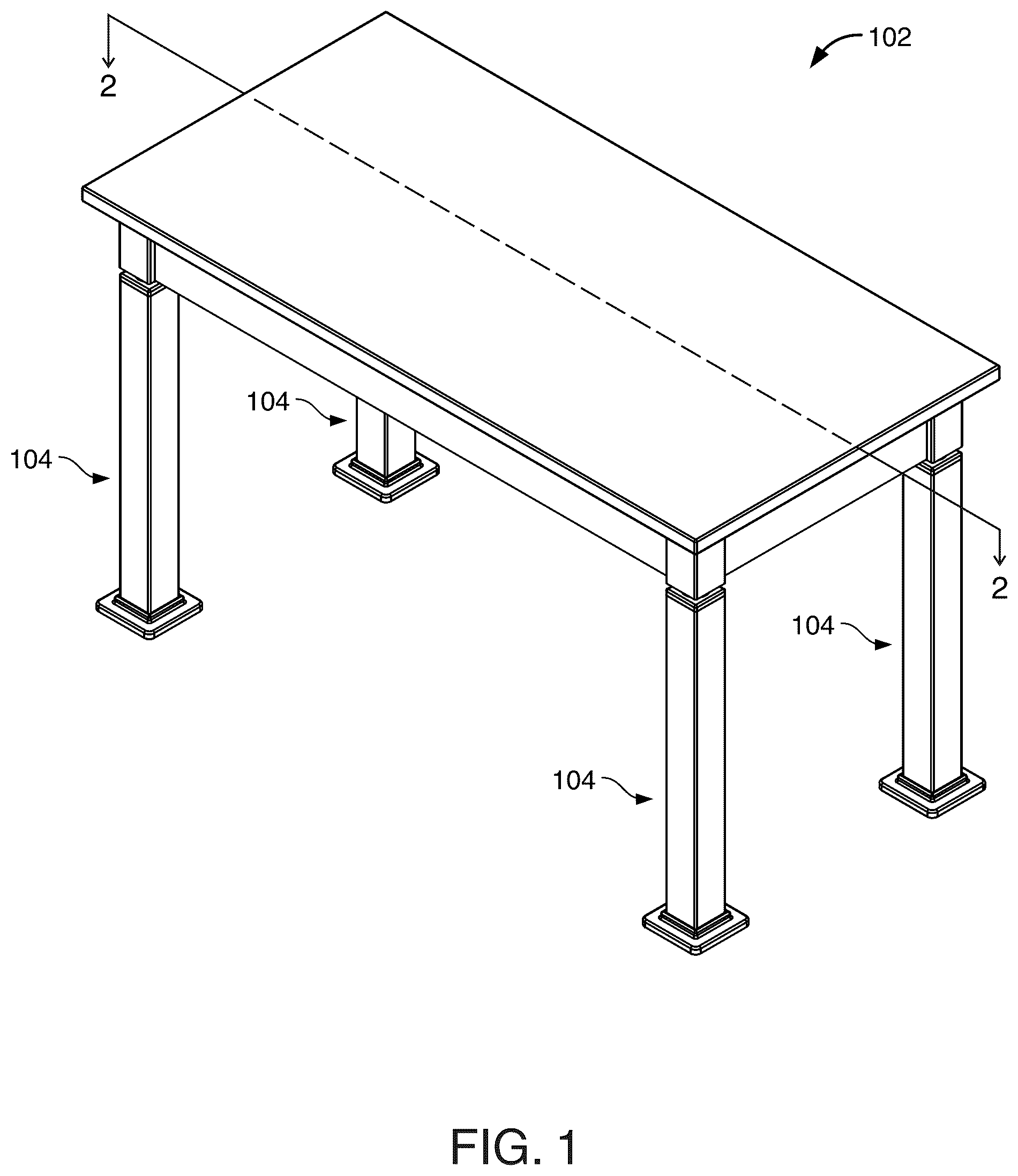 Patent US12342935 Figure 1 – Adjustable aerolift legs