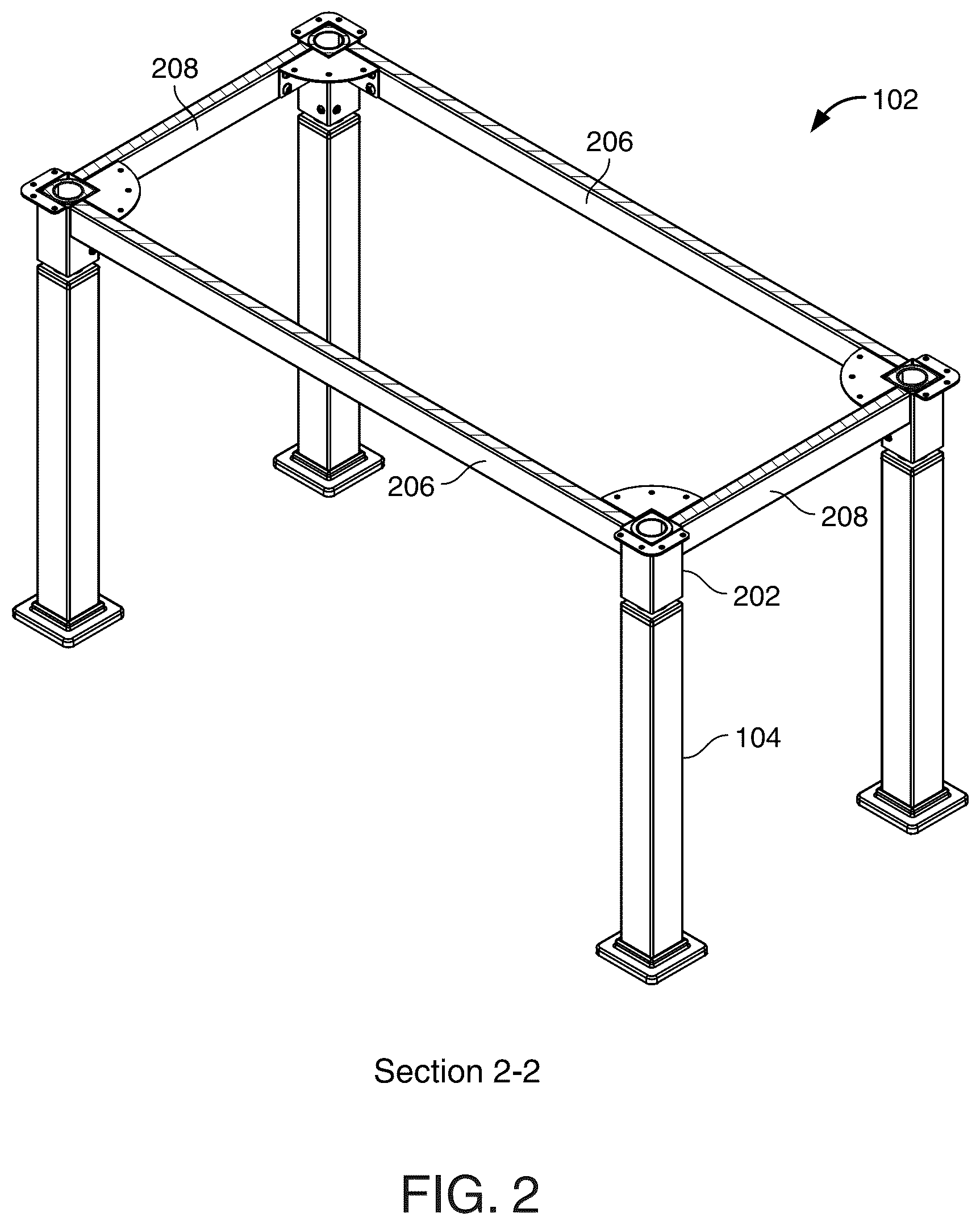 Patent US12342935 Figure 2 – Adjustable aerolift legs