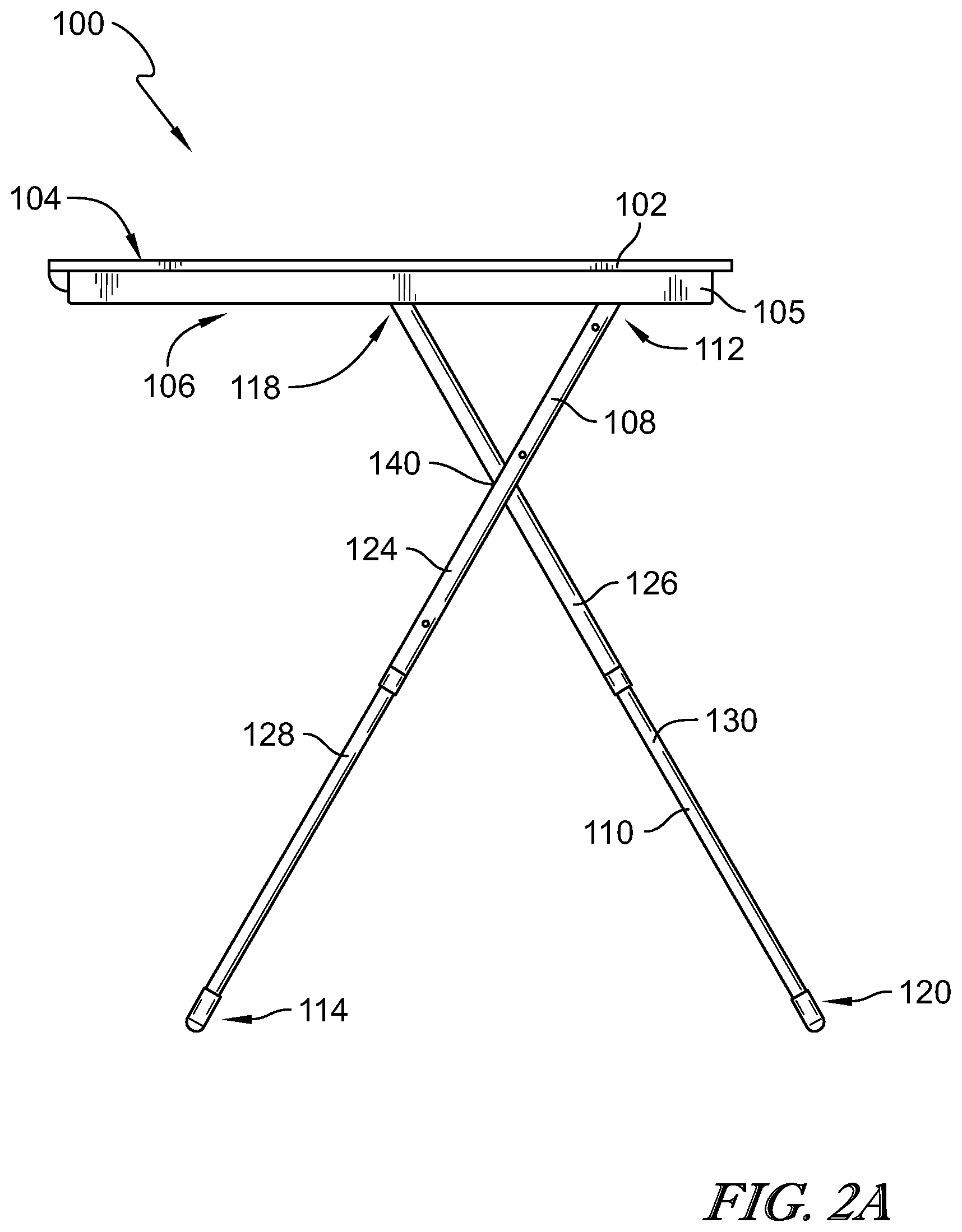 Patent US12342936 Figure 3 – Collapsible adjustable height table