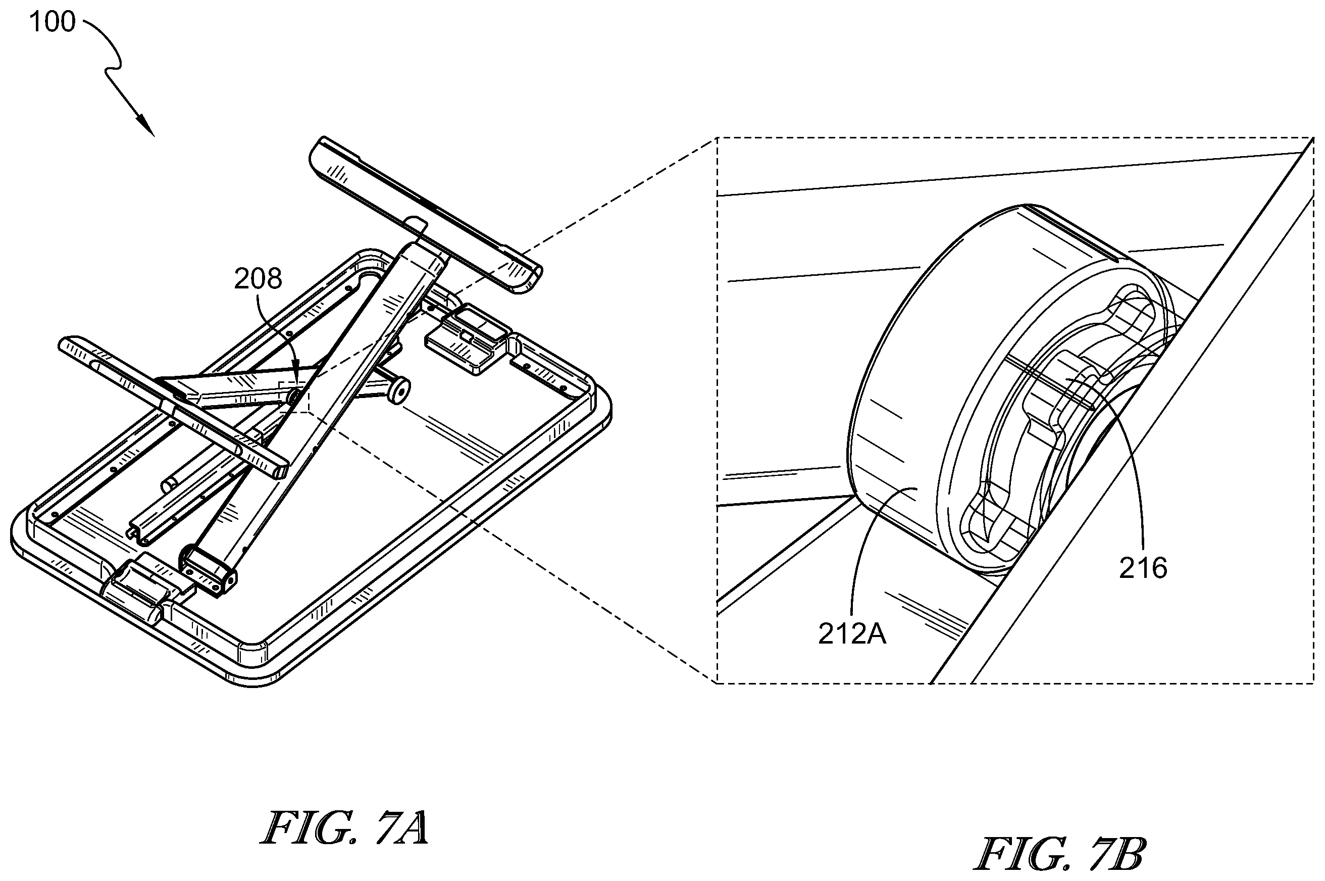 Patent US12342936 Figure 9 – Collapsible adjustable height table