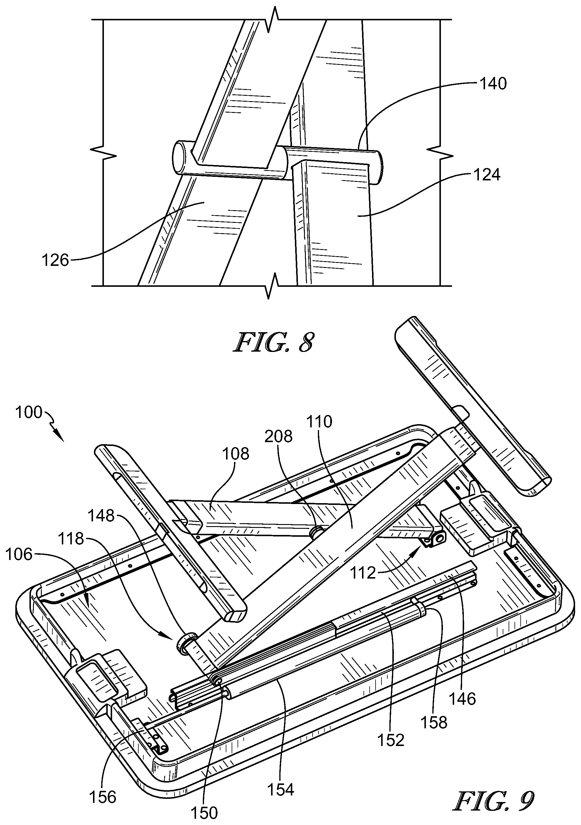 Patent US12342936 Figure 10 – Collapsible adjustable height table
