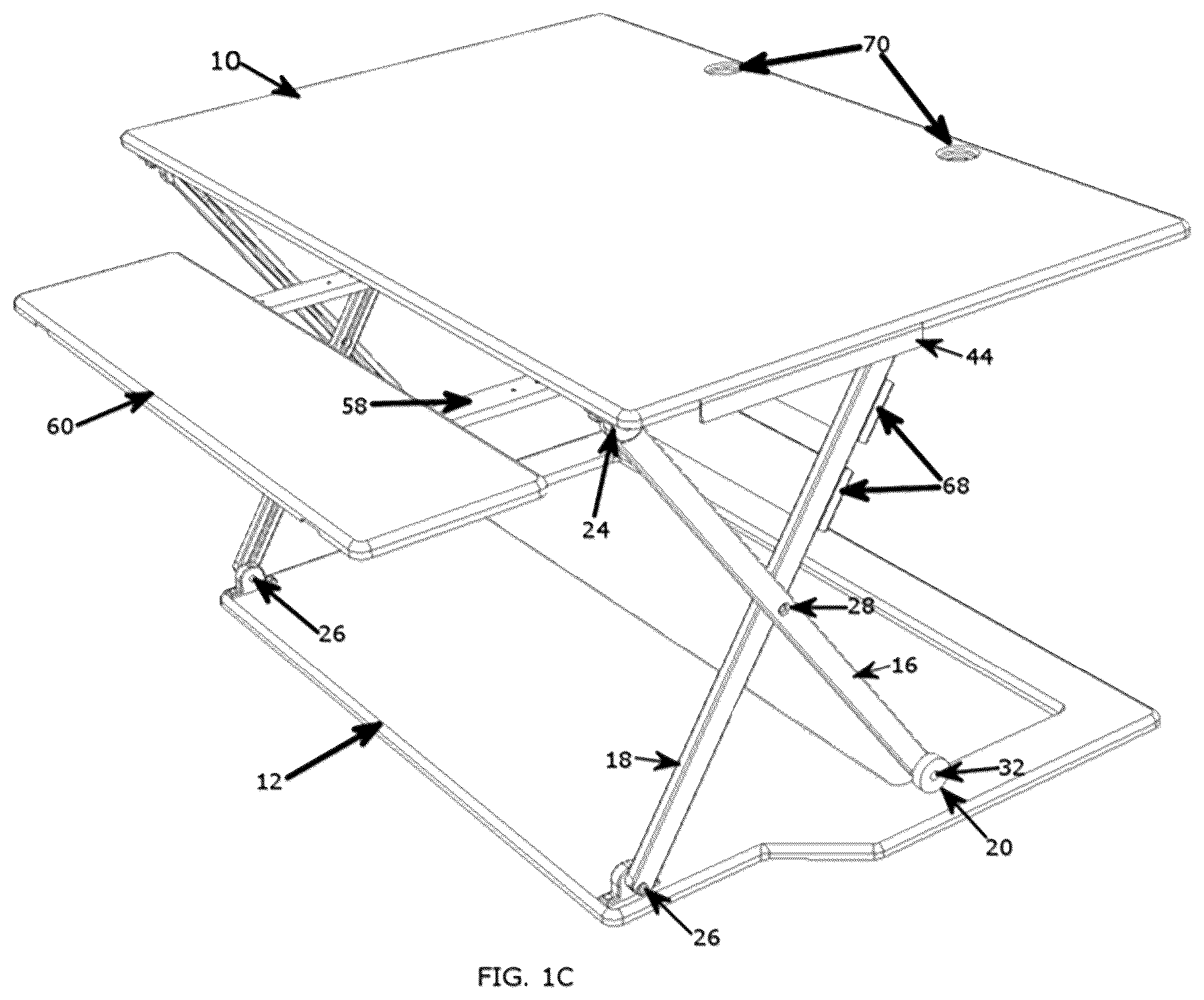 Patent US12342937 Figure 3 – Desktop workspace that adjusts vertically
