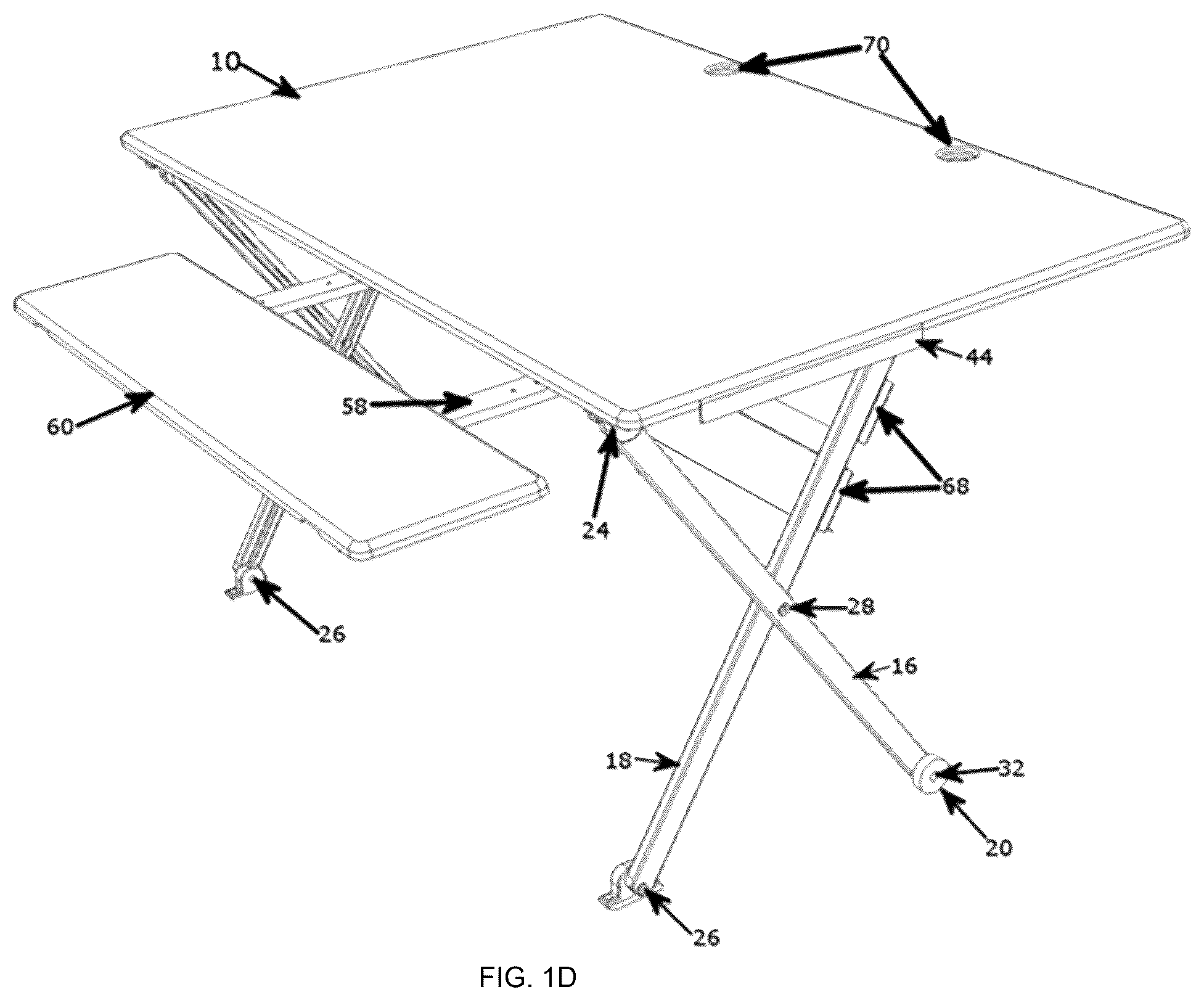 Patent US12342937 Figure 4 – Desktop workspace that adjusts vertically