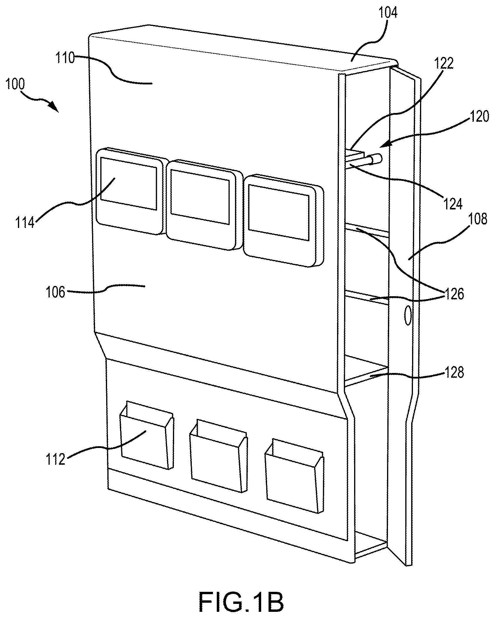 Patent US12342939 Figure 2 – Convertible closet with articulating top shelf