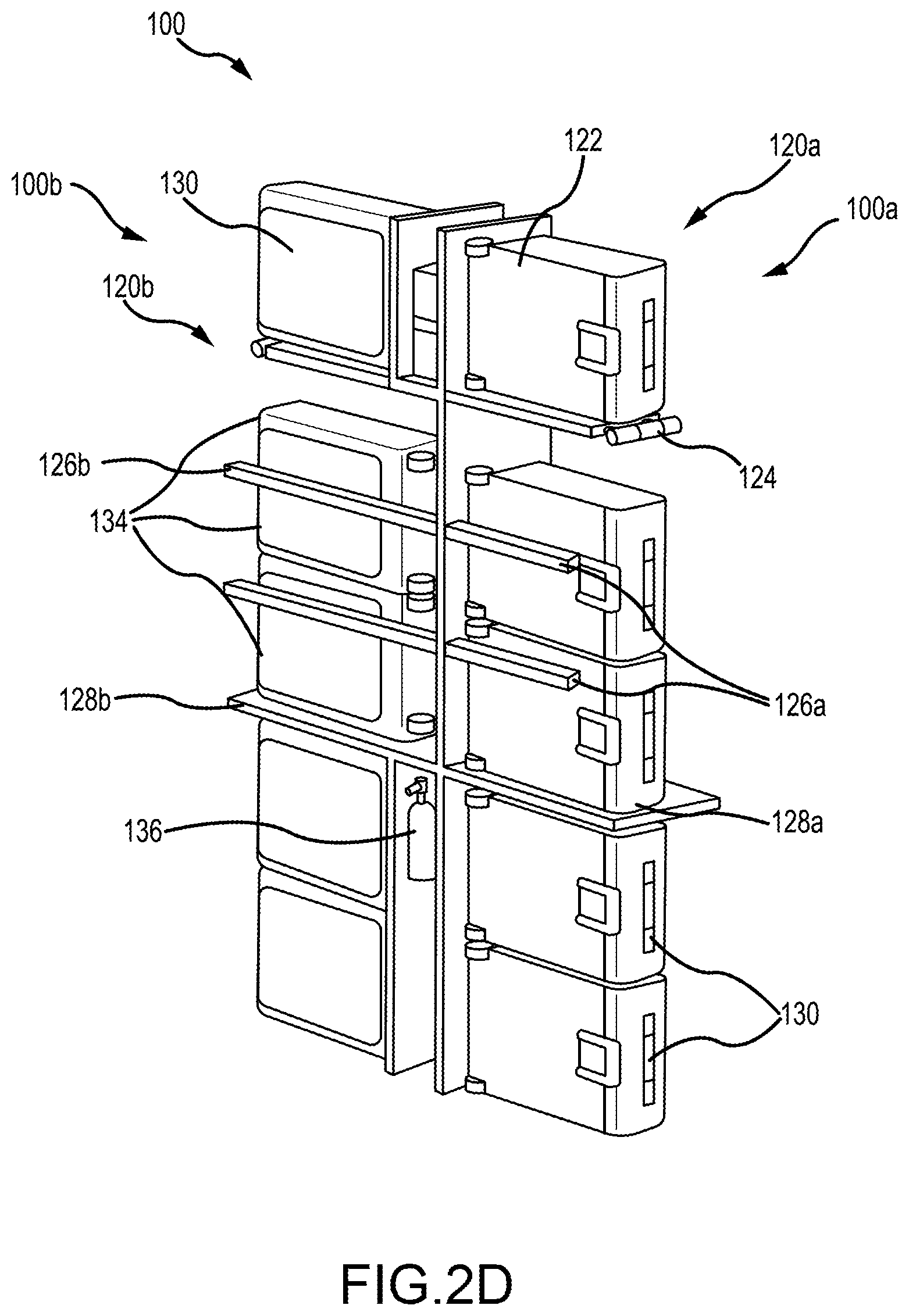 Patent US12342939 Figure 6 – Convertible closet with articulating top shelf