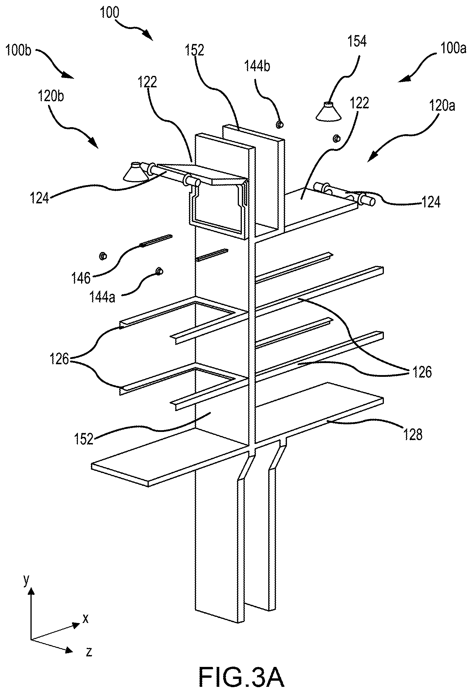 Patent US12342939 Figure 7 – Convertible closet with articulating top shelf