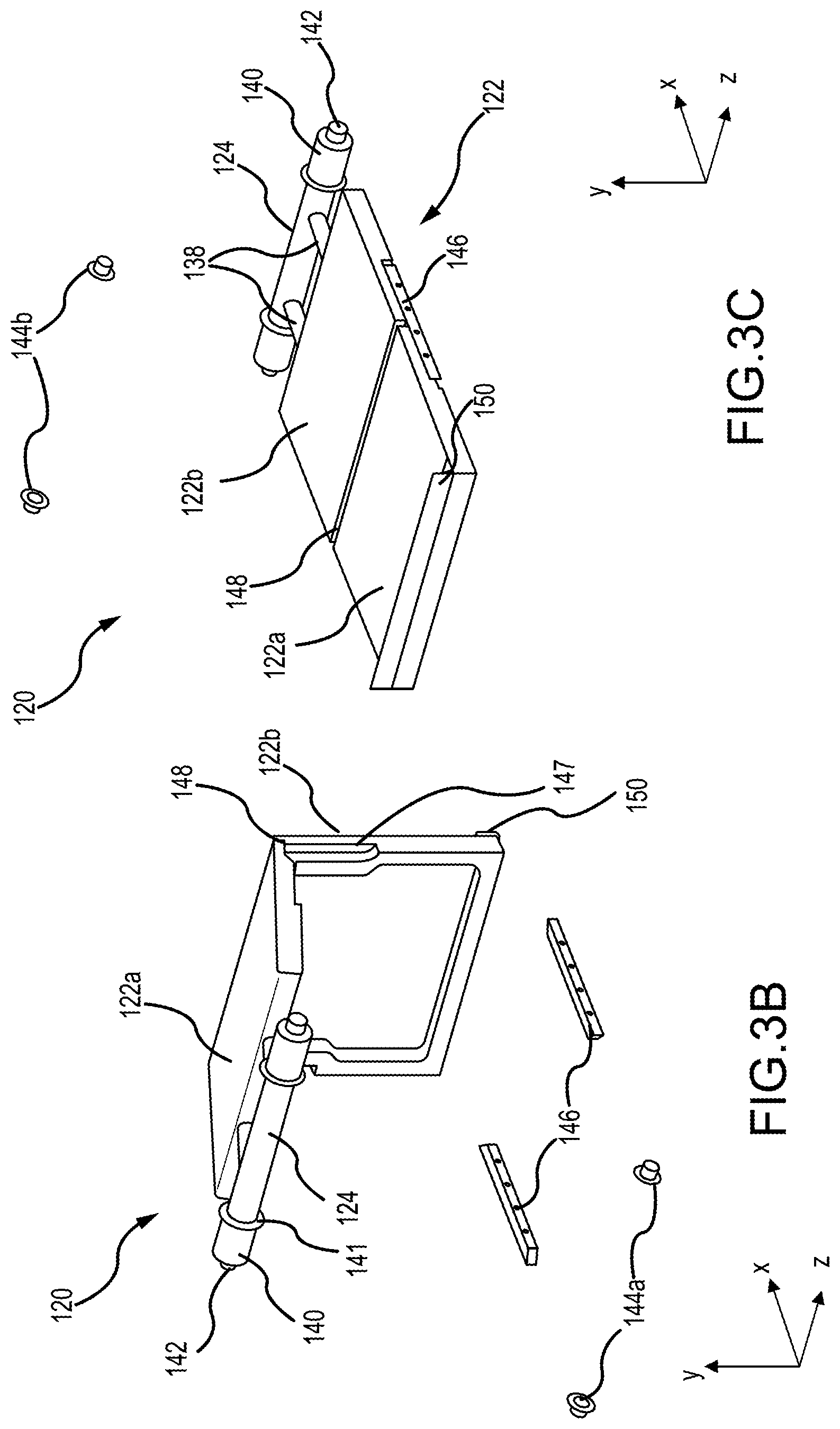 Patent US12342939 Figure 8 – Convertible closet with articulating top shelf