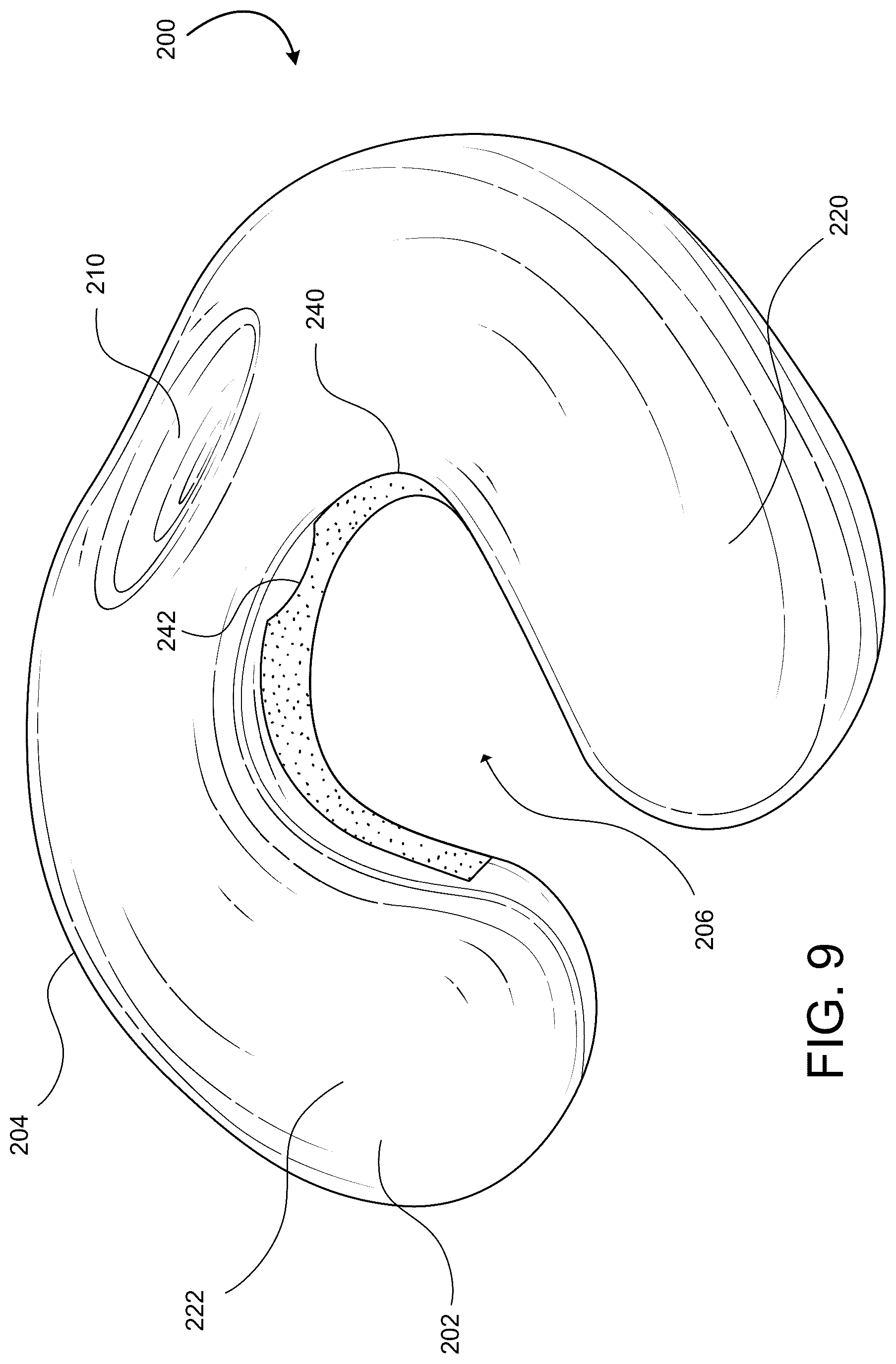 Patent US12342940 Figure 8 – Contoured surface support cushion