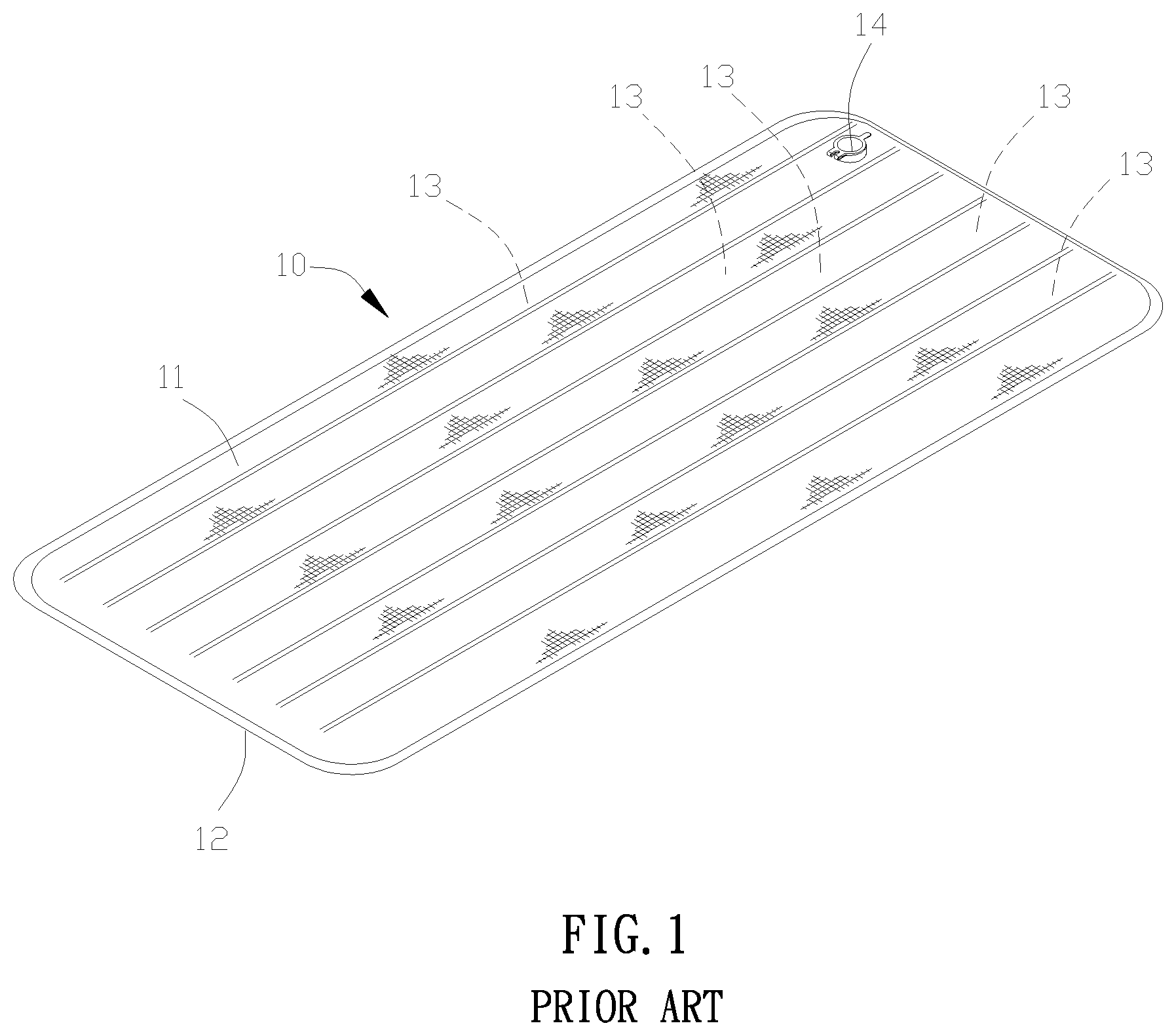 Patent US12342942 Figure 1 – Inflatable cushion structure