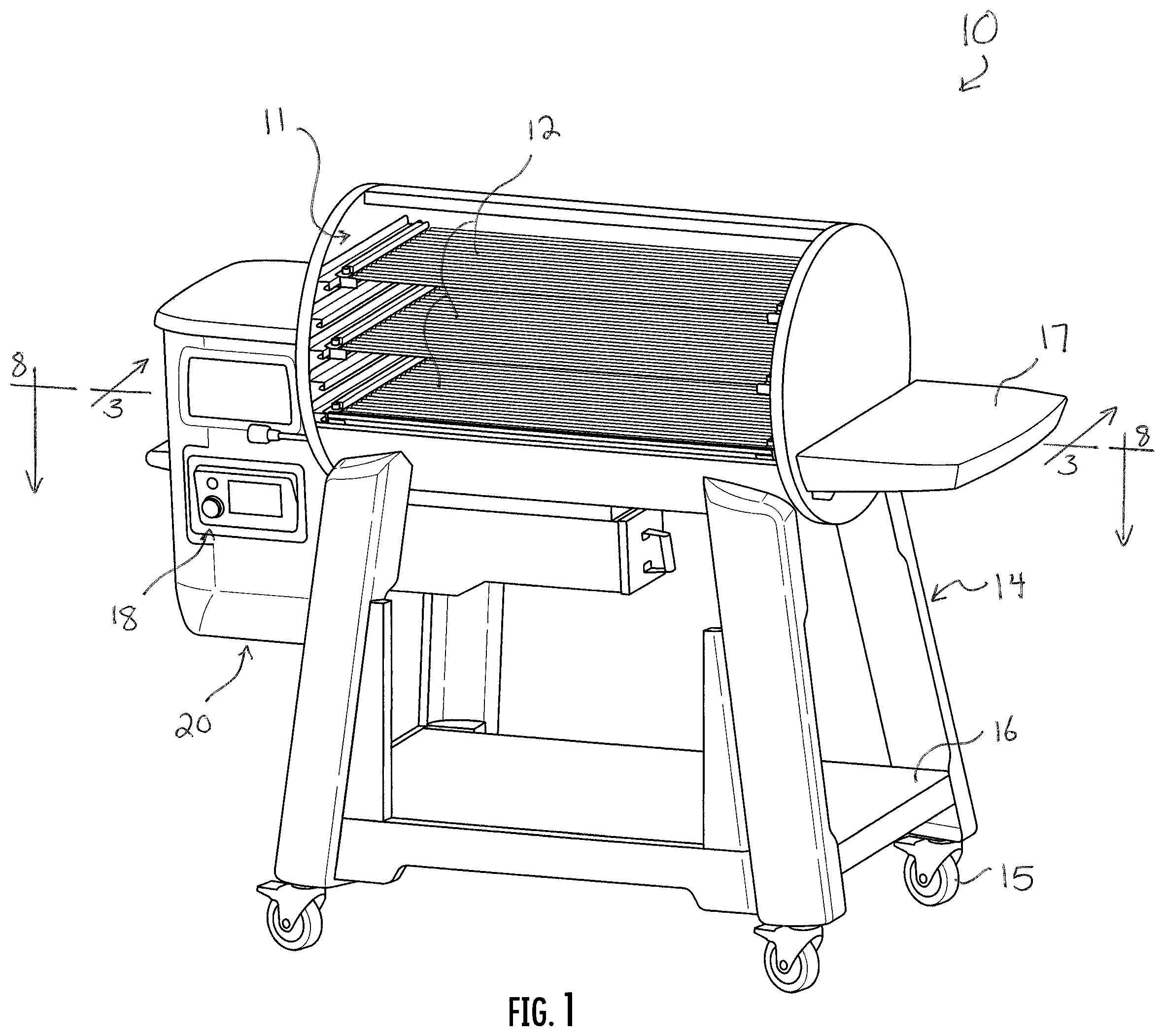 Patent US12342960 Figure 1 – Grill feed and burn system