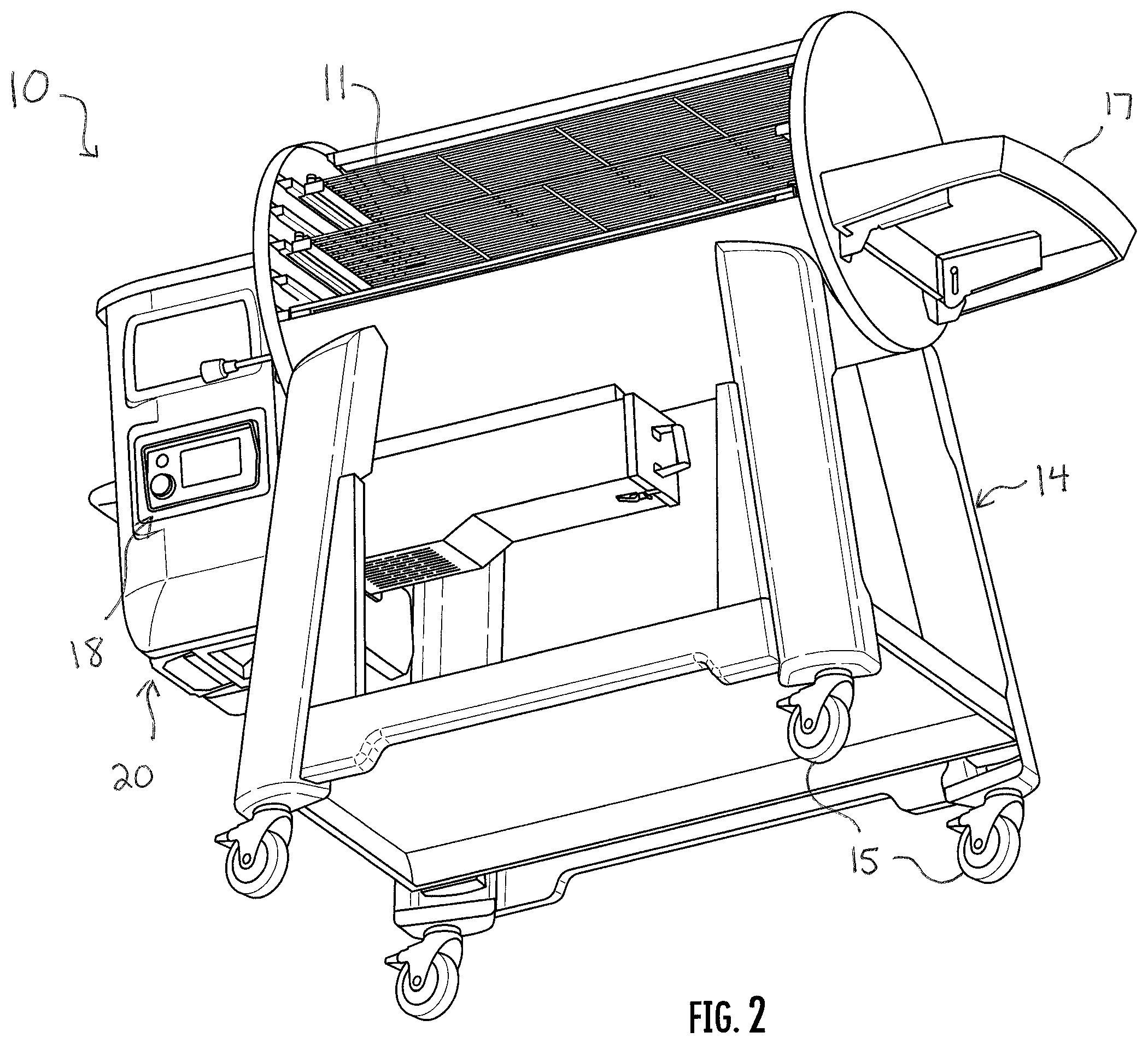 Patent US12342960 Figure 2 – Grill feed and burn system