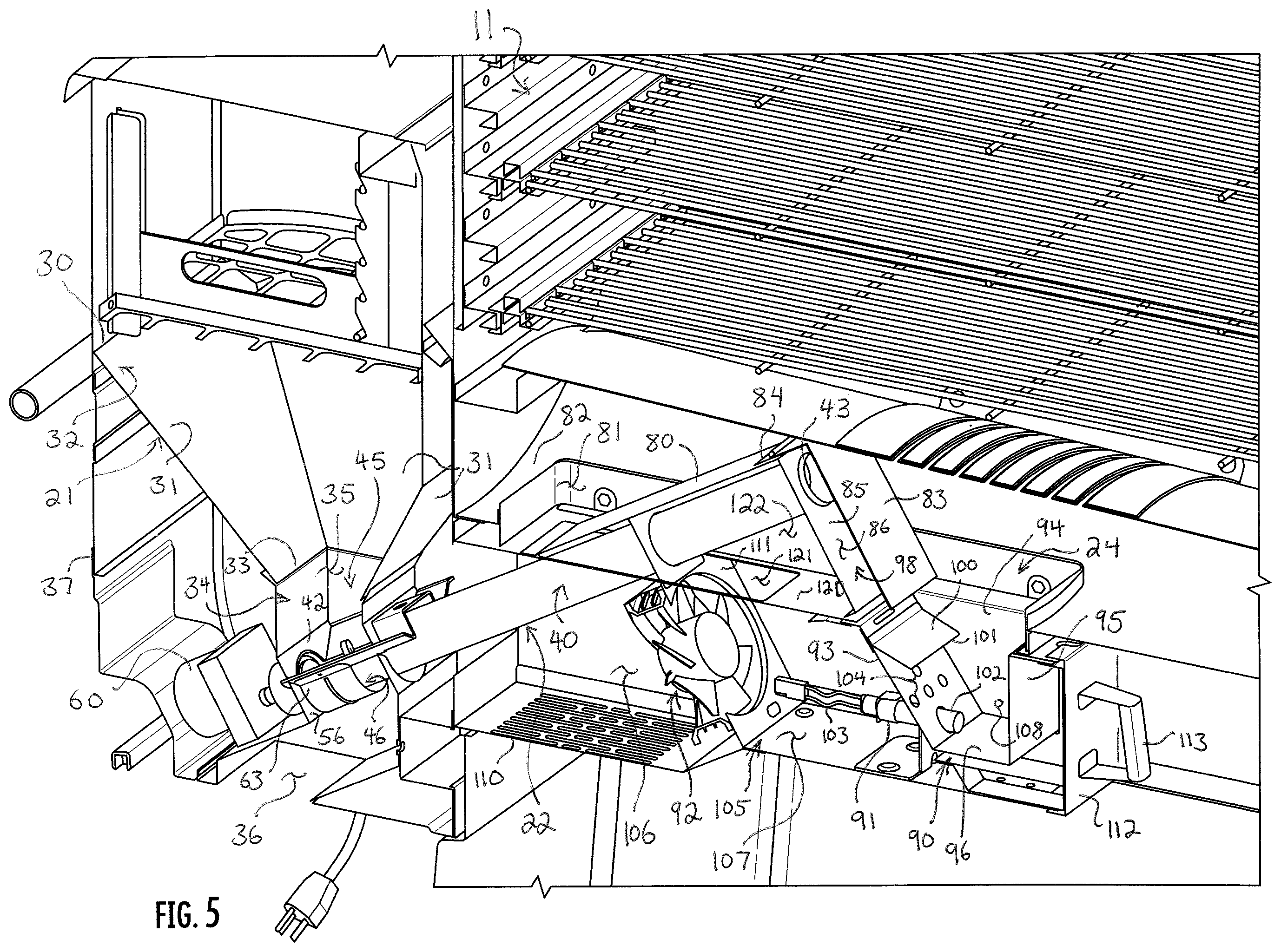 Patent US12342960 Figure 5 – Grill feed and burn system