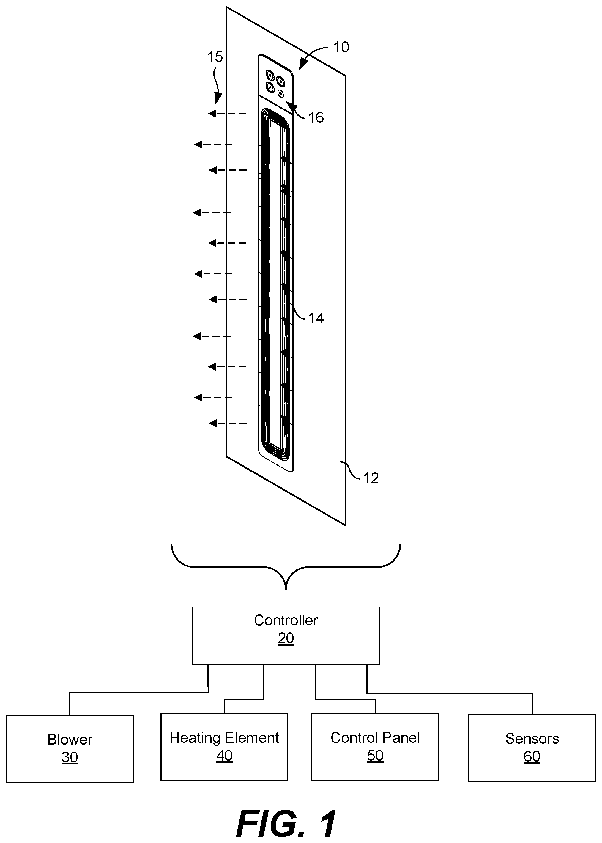 Patent US12342965 Figure 1 – Body dryer apparatus