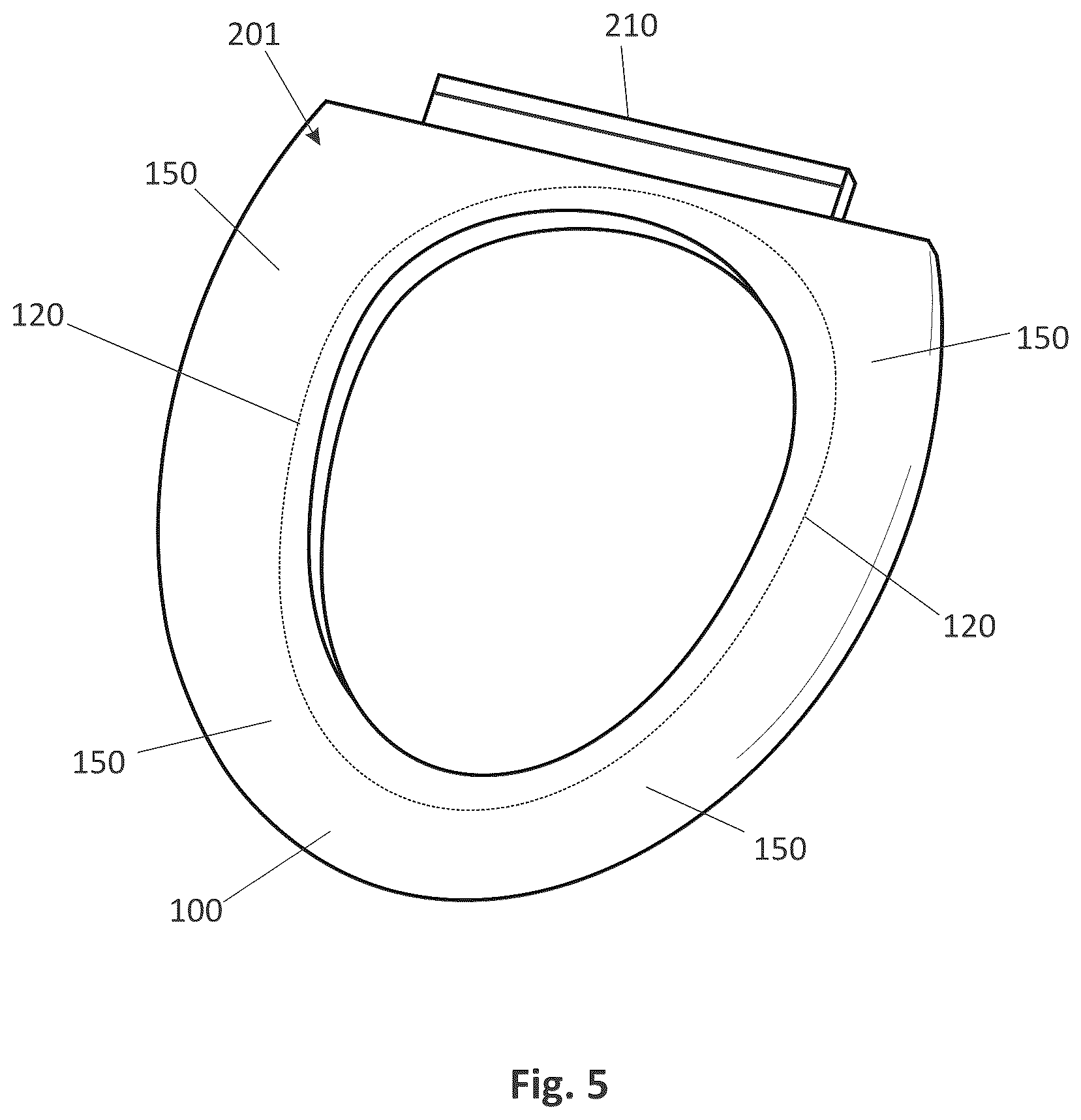 Patent US12342967 Figure 5 – Toilet seat cover