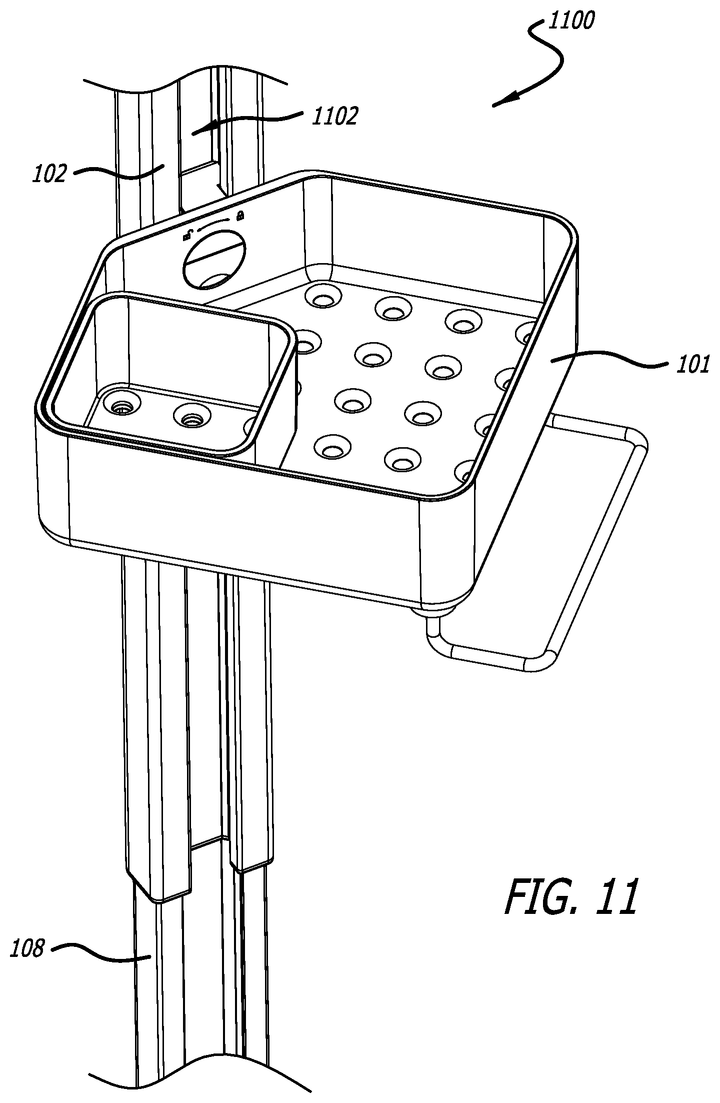 Patent US12342969 Figure 9 – Shower caddy