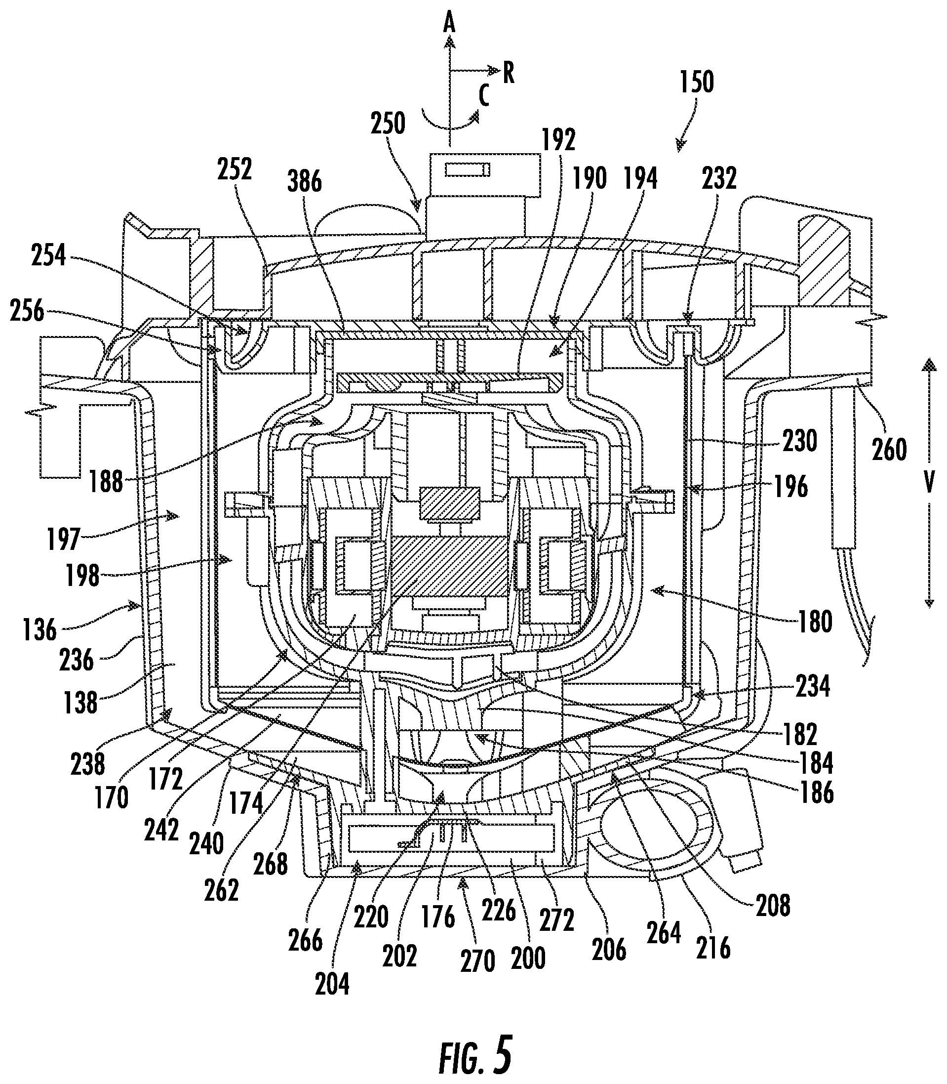 Patent US12342974 Figure 5 – Fluid circulation assembly for a dishwasher appliance