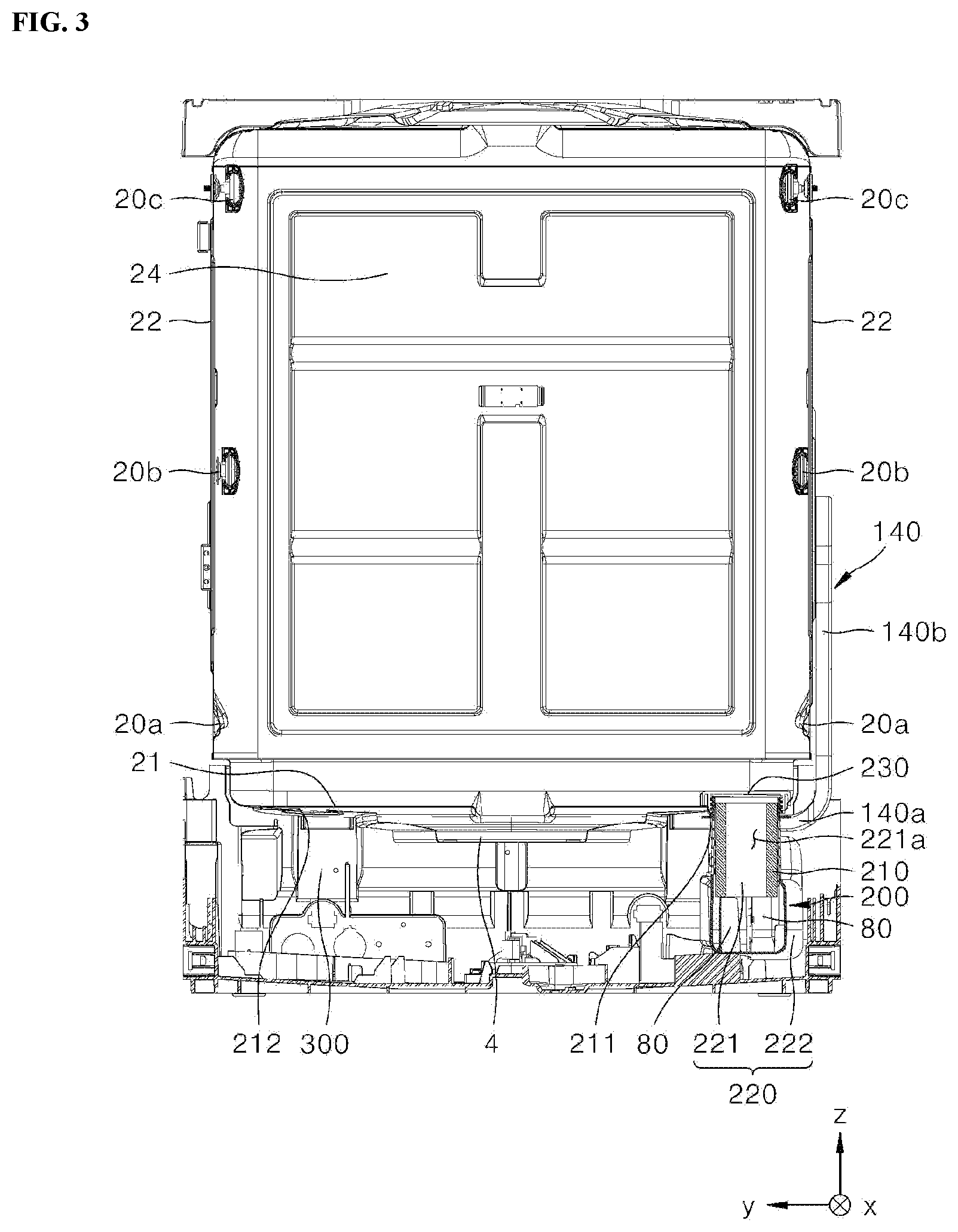 Patent US12342975 Figure 3 – Dishwasher