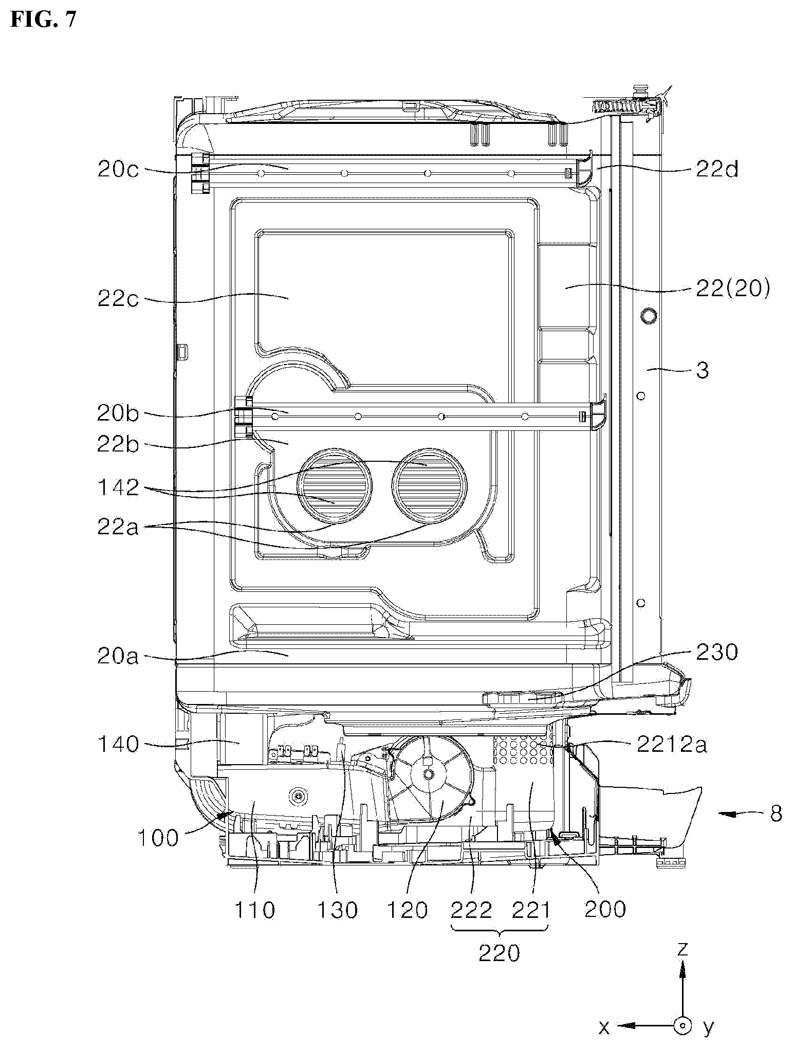 Patent US12342975 Figure 7 – Dishwasher