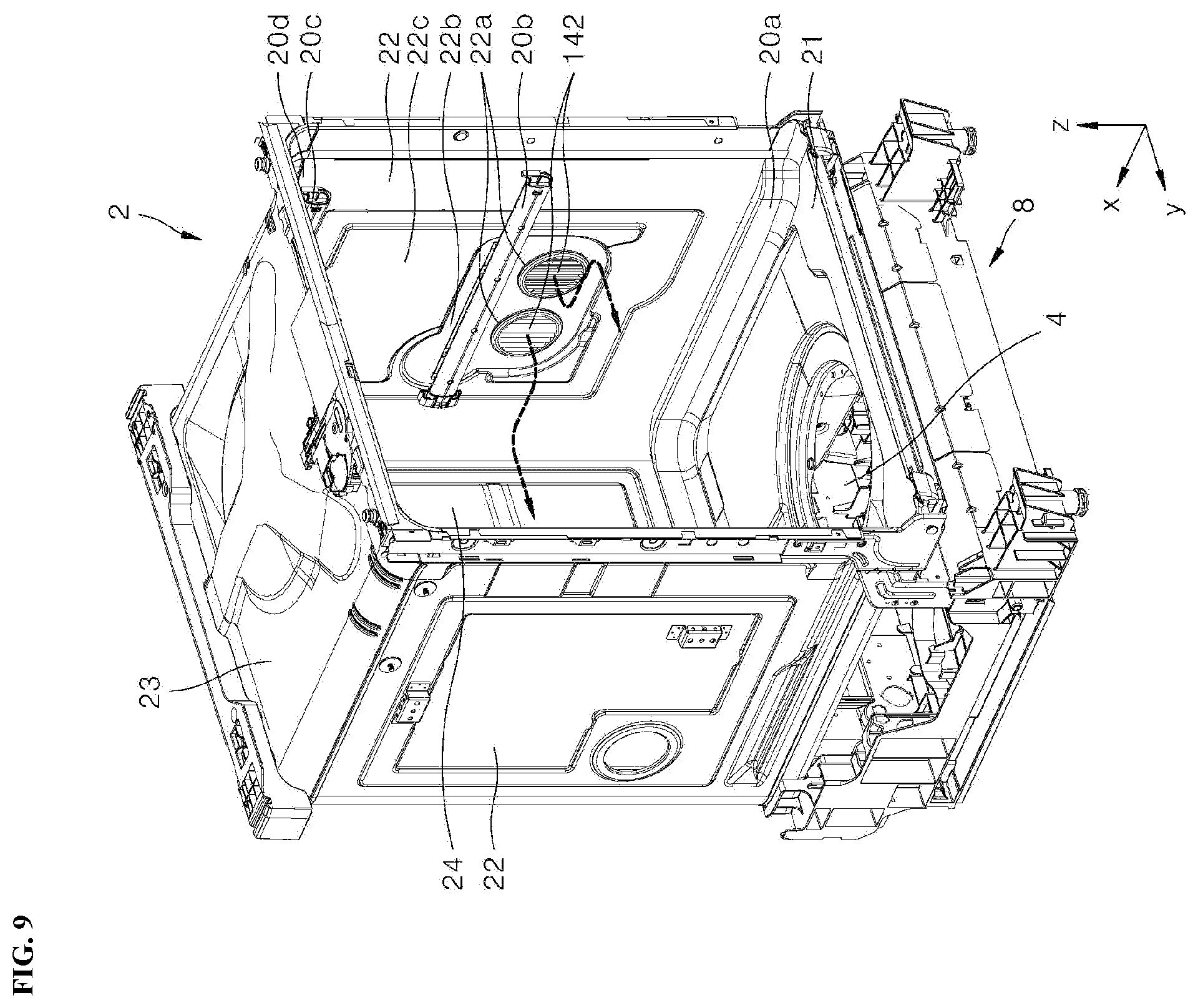 Patent US12342975 Figure 9 – Dishwasher