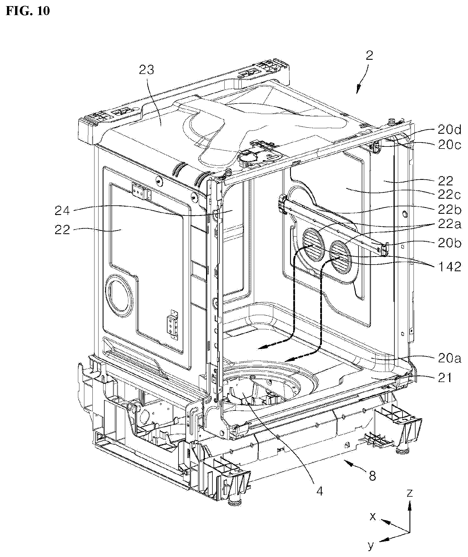 Patent US12342975 Figure 10 – Dishwasher
