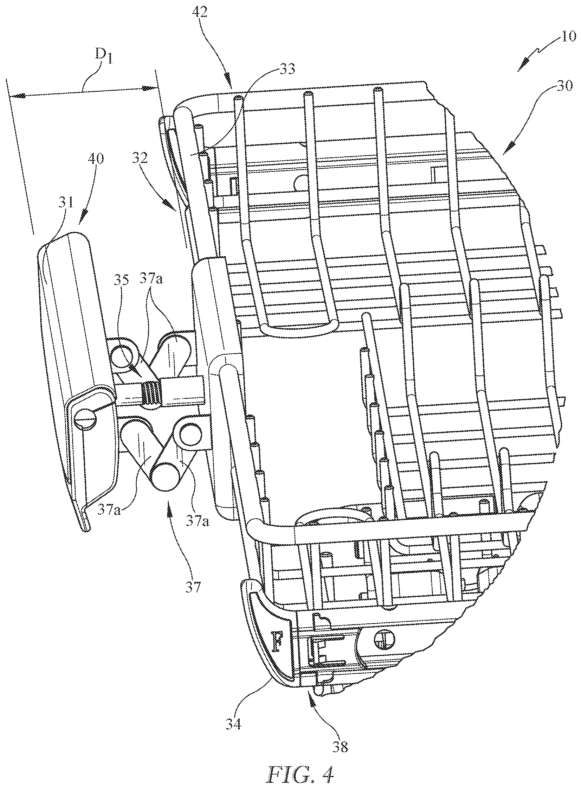 Patent US12342976 Figure 4 – Exhibiting a dishwasher rack to the user