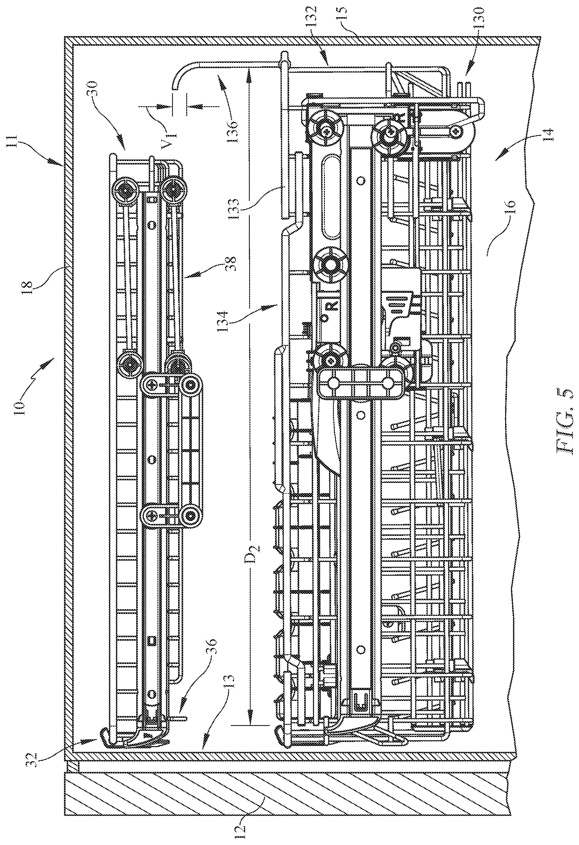 Patent US12342976 Figure 5 – Exhibiting a dishwasher rack to the user