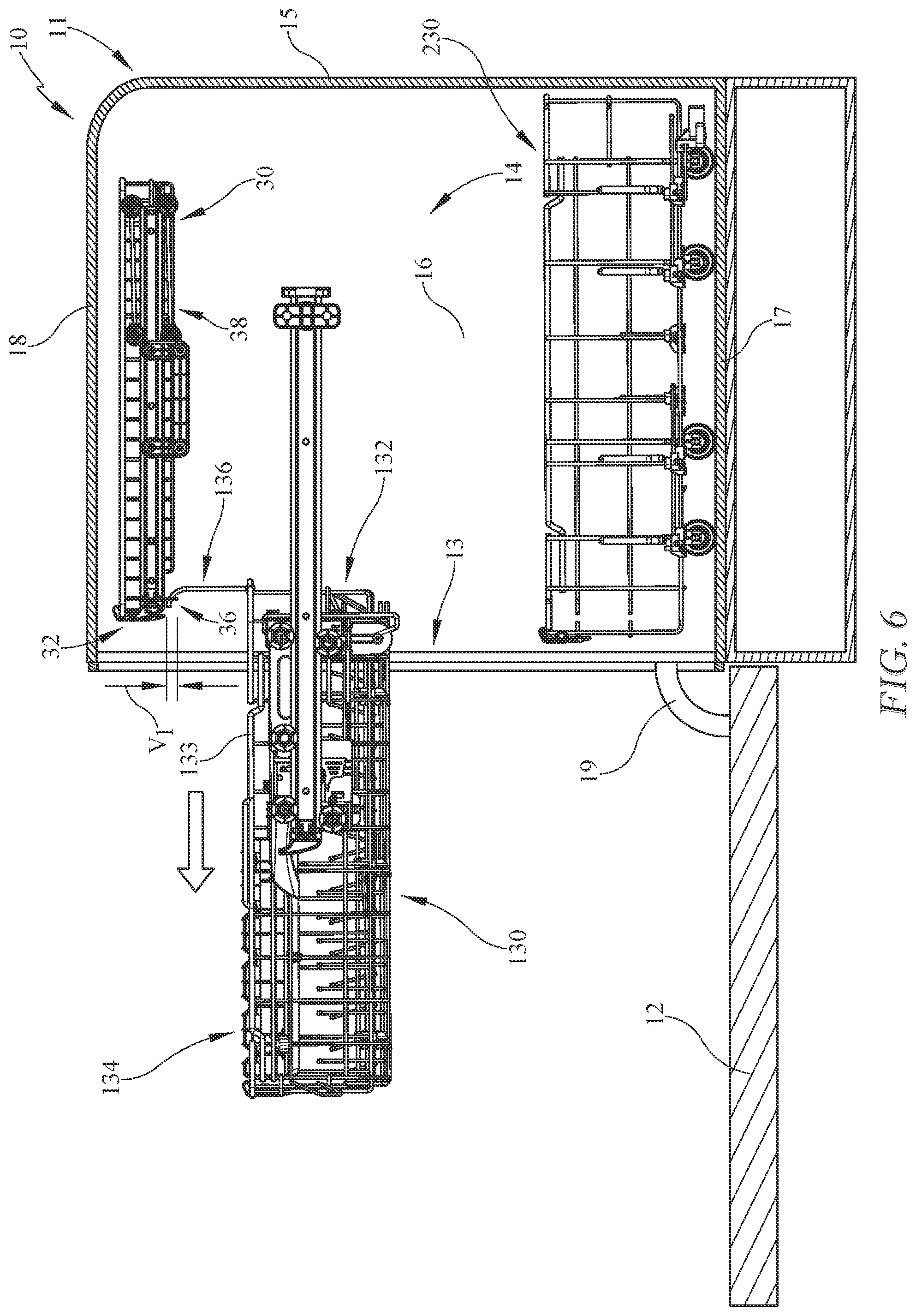 Patent US12342976 Figure 6 – Exhibiting a dishwasher rack to the user