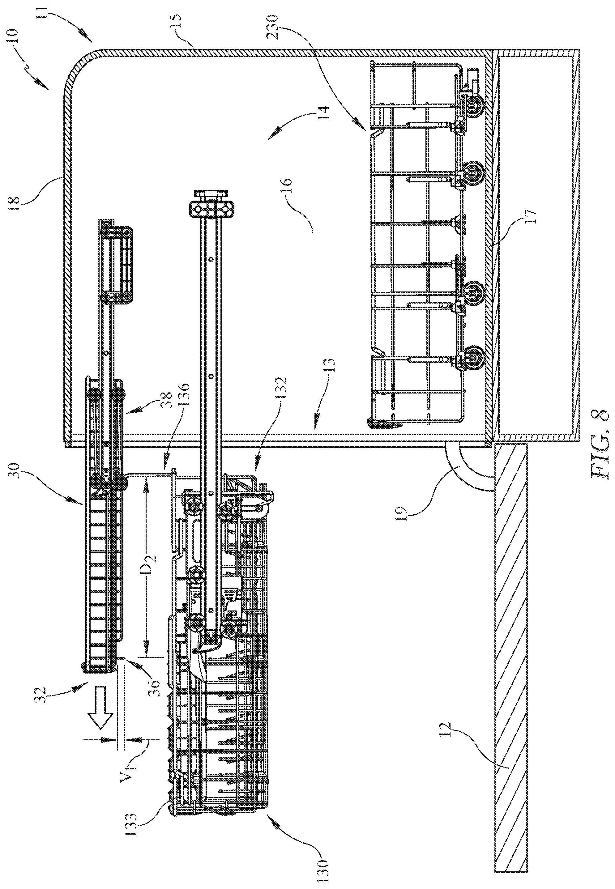 Patent US12342976 Figure 8 – Exhibiting a dishwasher rack to the user