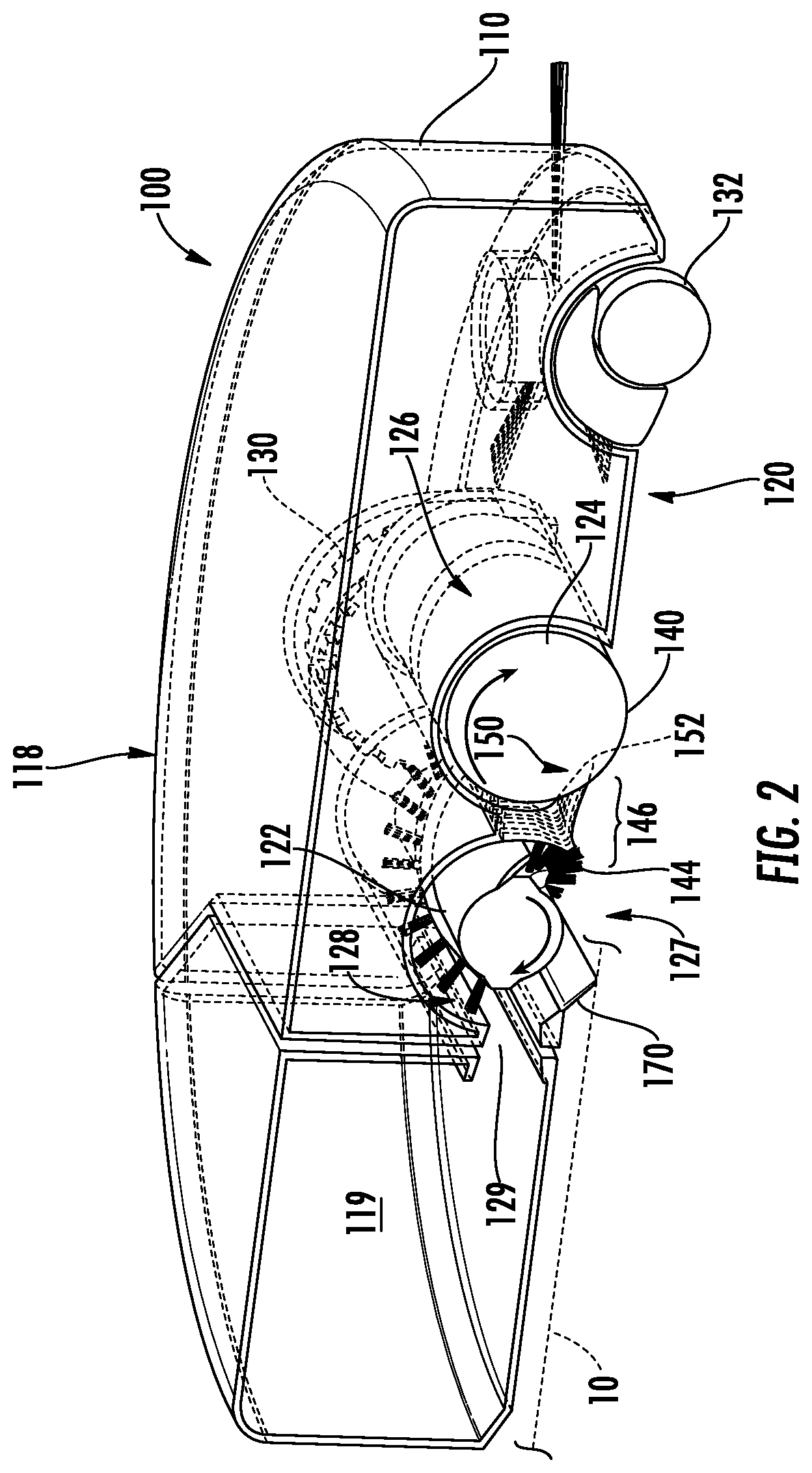 Patent US12342979 Figure 2 – Robotic cleaner with dual cleaning rollers