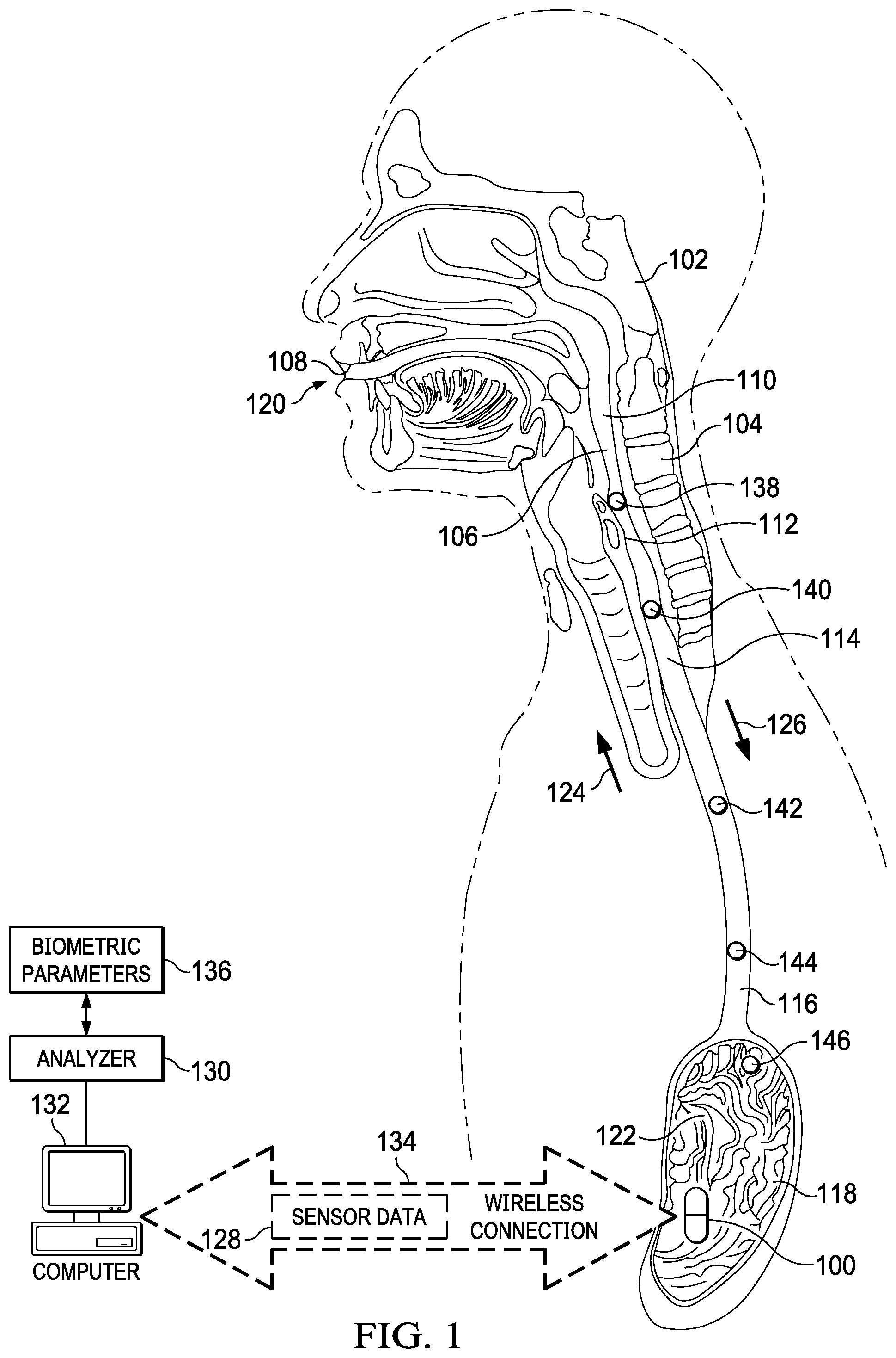 Patent US12342989 Figure 1 – Optical fiber sensor system