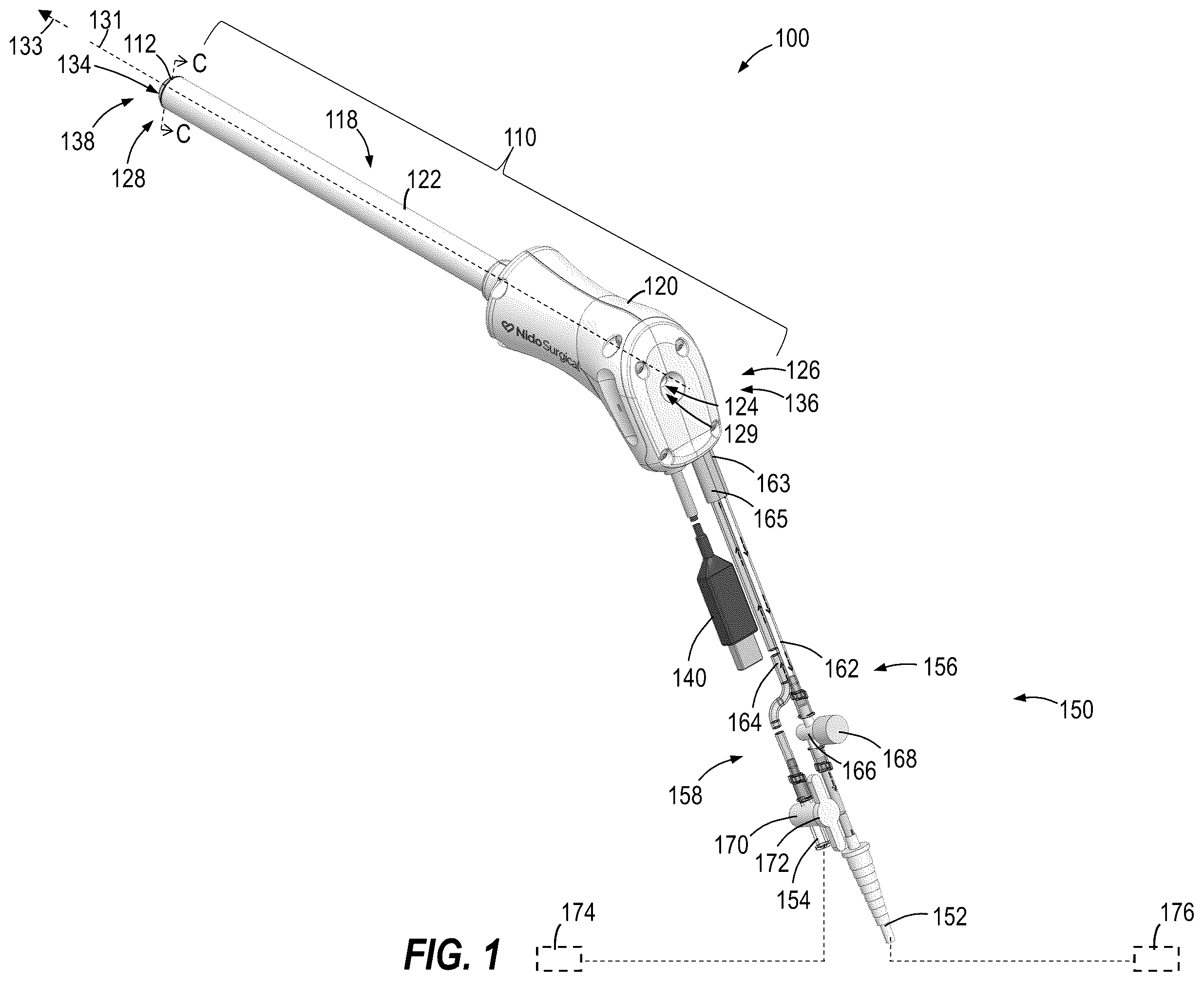 Patent US12342992 Figure 1 – Instrument port with fluid flush system