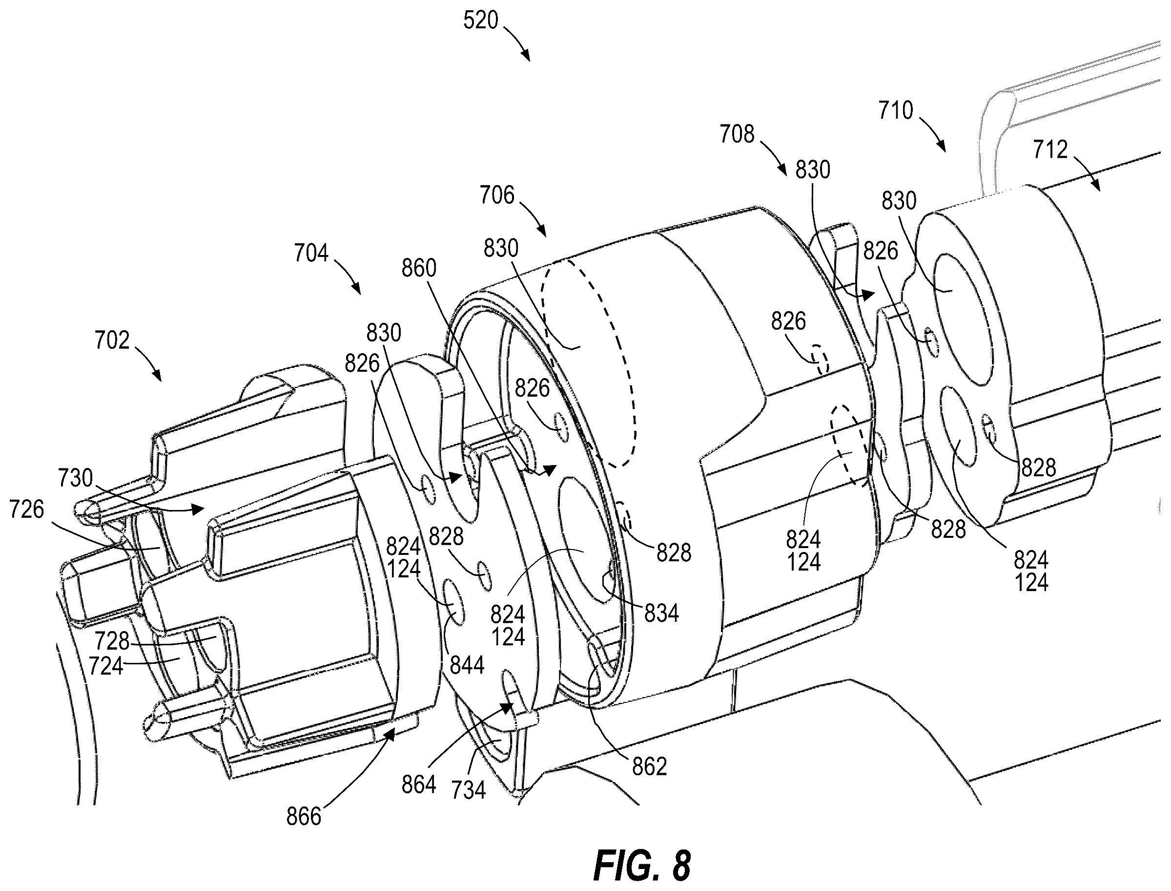 Patent US12342992 Figure 8 – Instrument port with fluid flush system