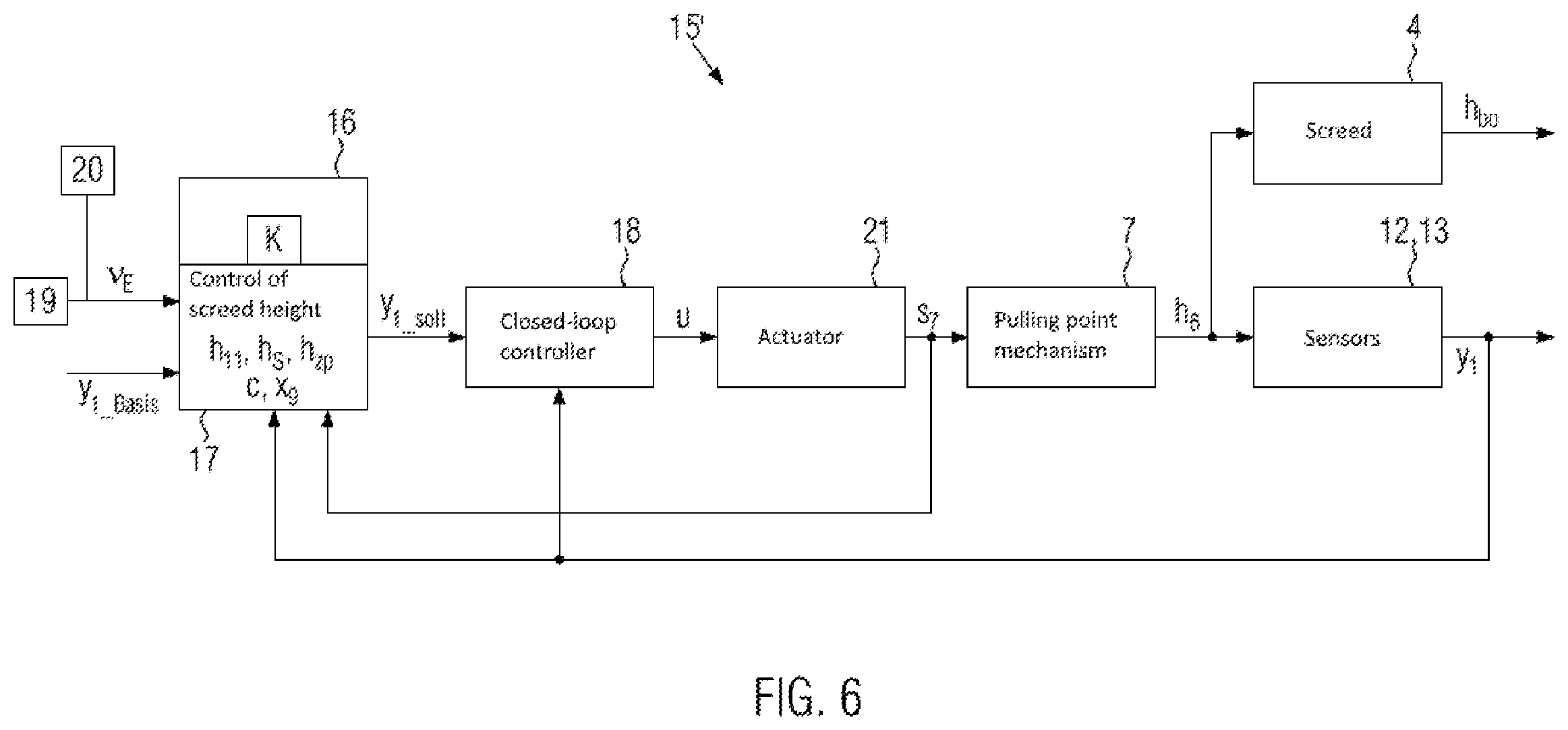 Patent US12345000 Figure 5 – Road finishing machine and method for levelling a screed