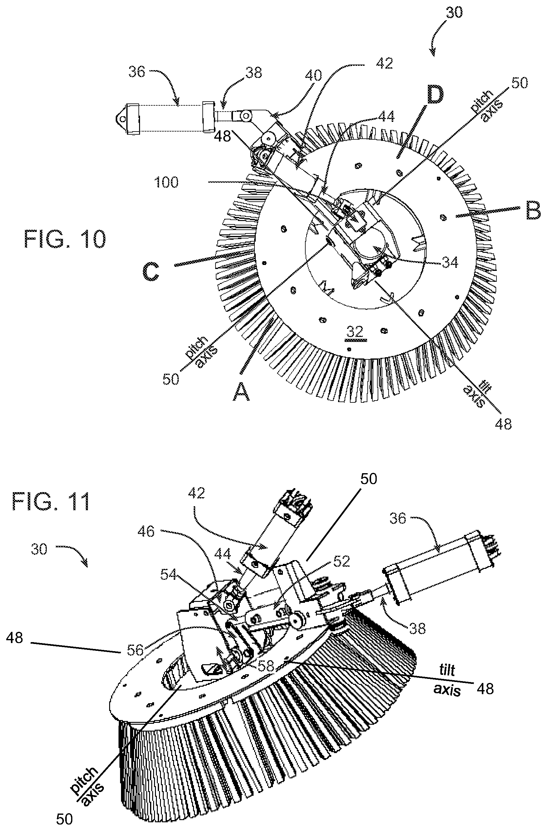 Patent US12345003 Figure 9 – Automatic side broom strike pattern positioning system for a street sweeping machine